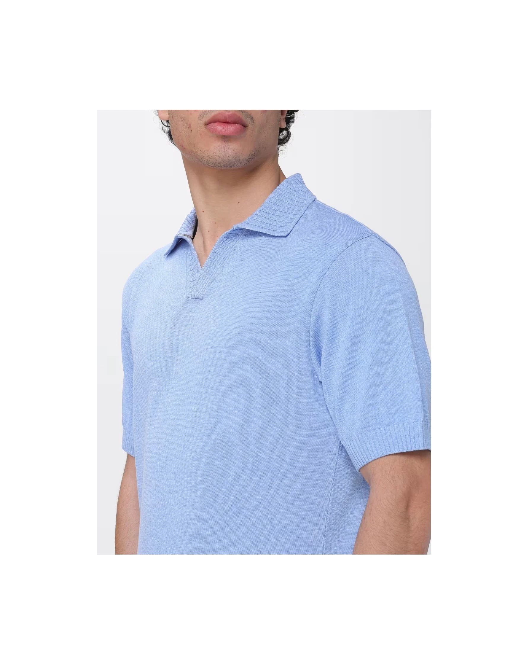Light Blue Knit Polo Paul and Shark-1.jpg