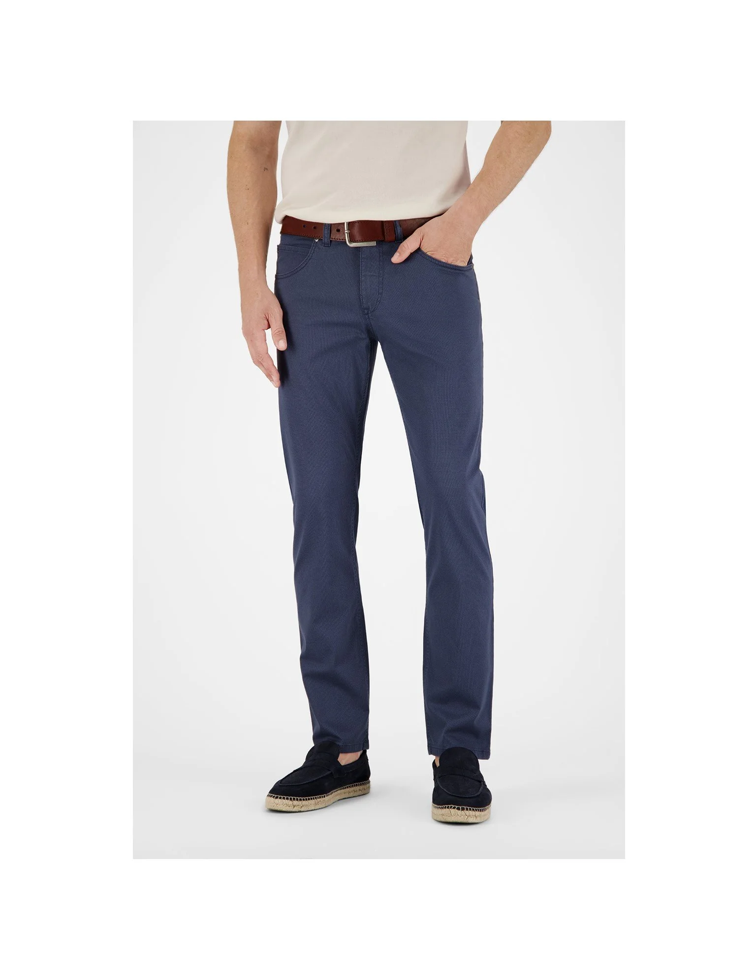 Gardeur Bill-3 Printed Cotton 5 Pocket Chino                                                                   Blue