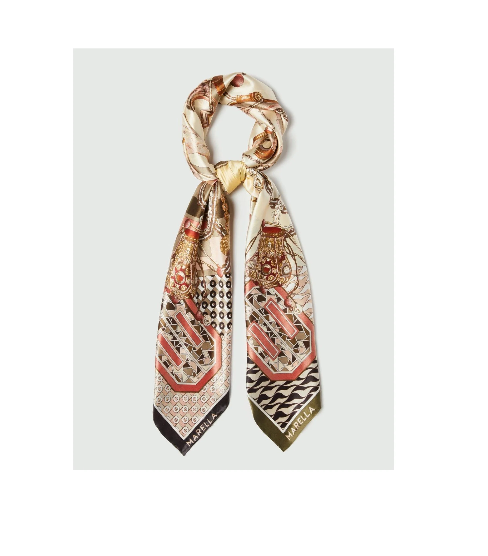Marella Silk Scarf - Sveglia                                                 Khaki