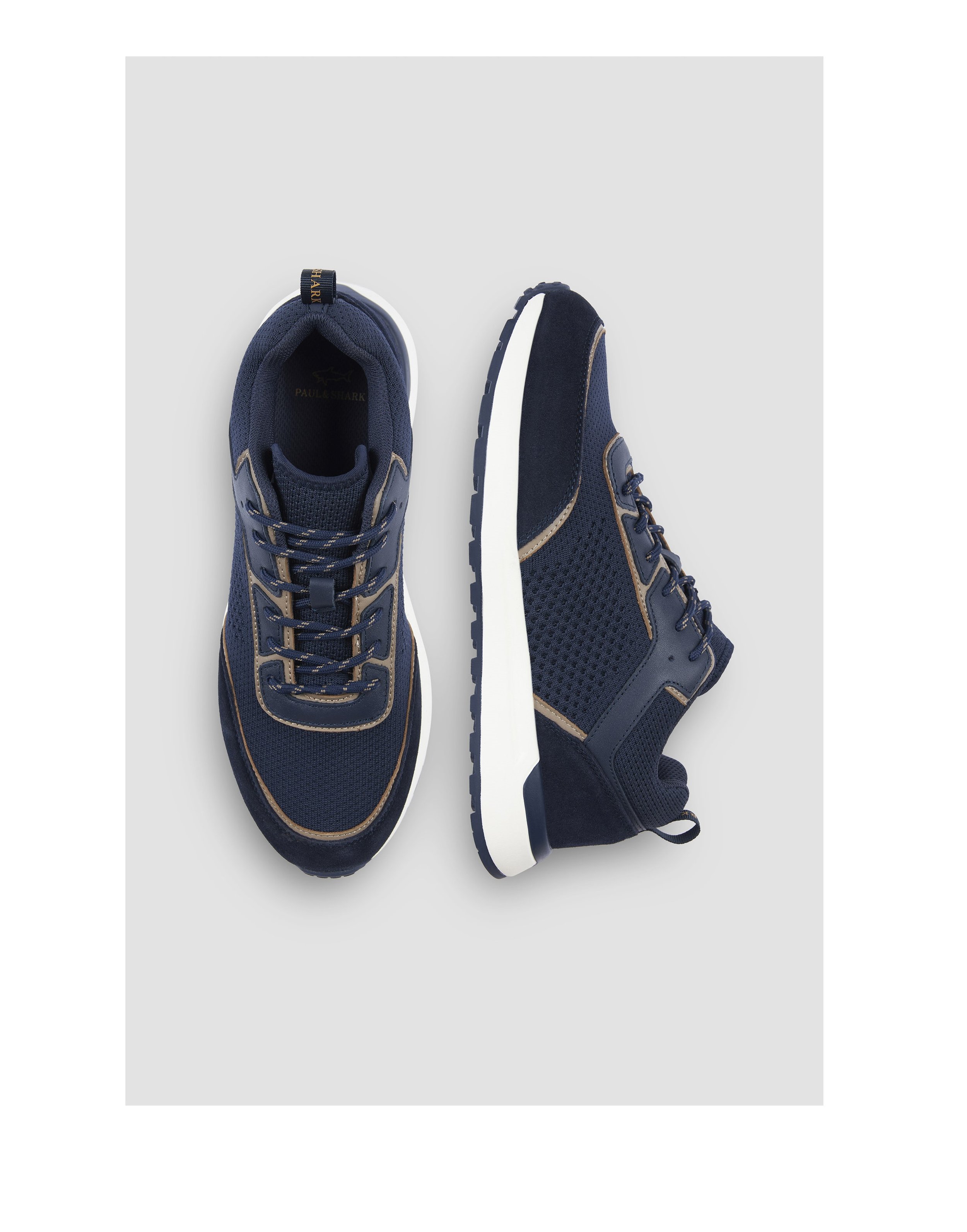 Paul & Shark Knit and Leather       Navy