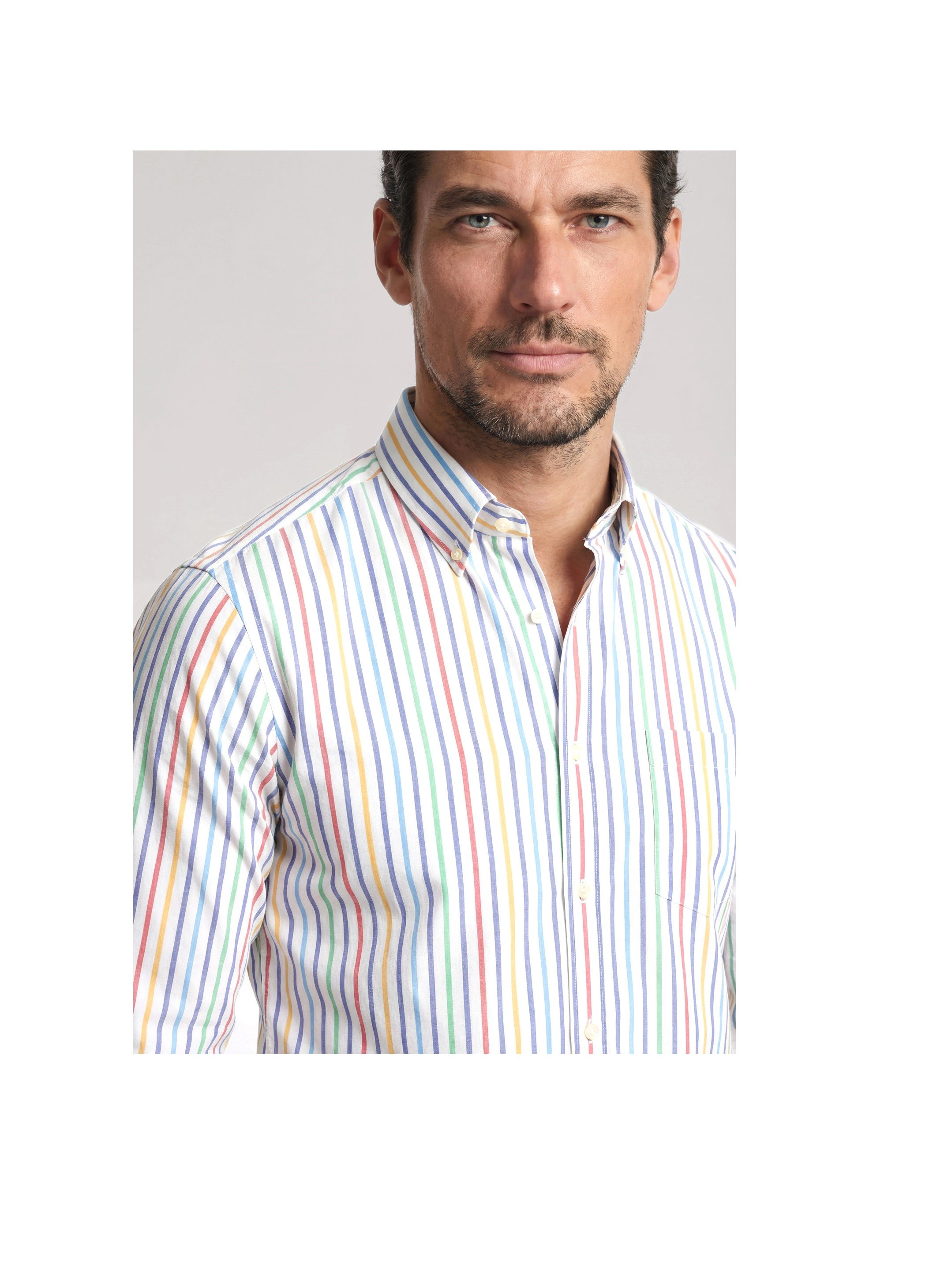 Paul Shark Multicolored Striped Oxford Shirt