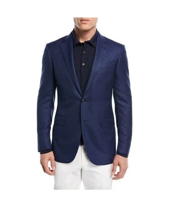 Canali - Textured Wool Blazer                                                              Navy