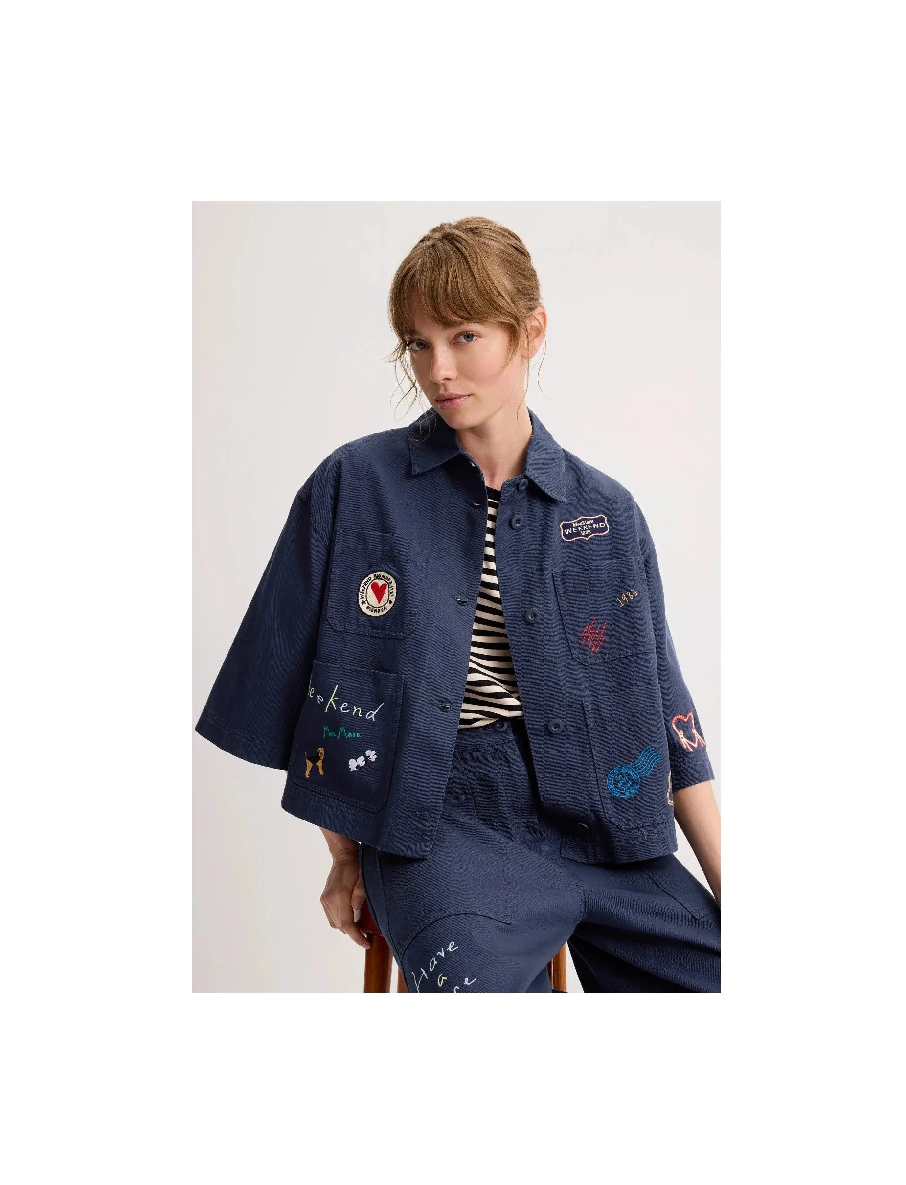 Weekend Max Mara cotton jacket             Marine Blue