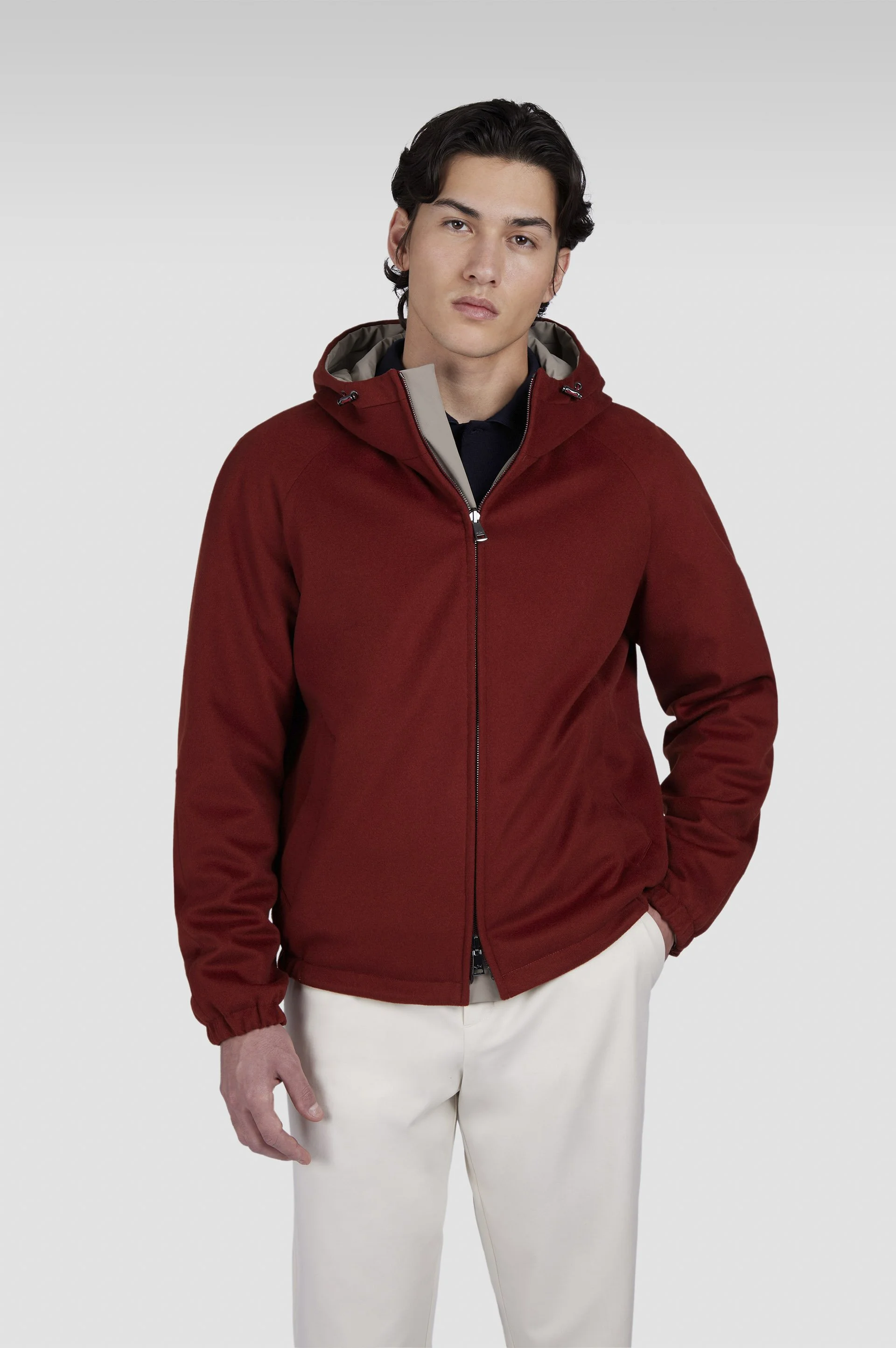 Paul & Shark TWO IN ONE Reversible jacket in cashmere and Typhoon®                                              Brick/Beige