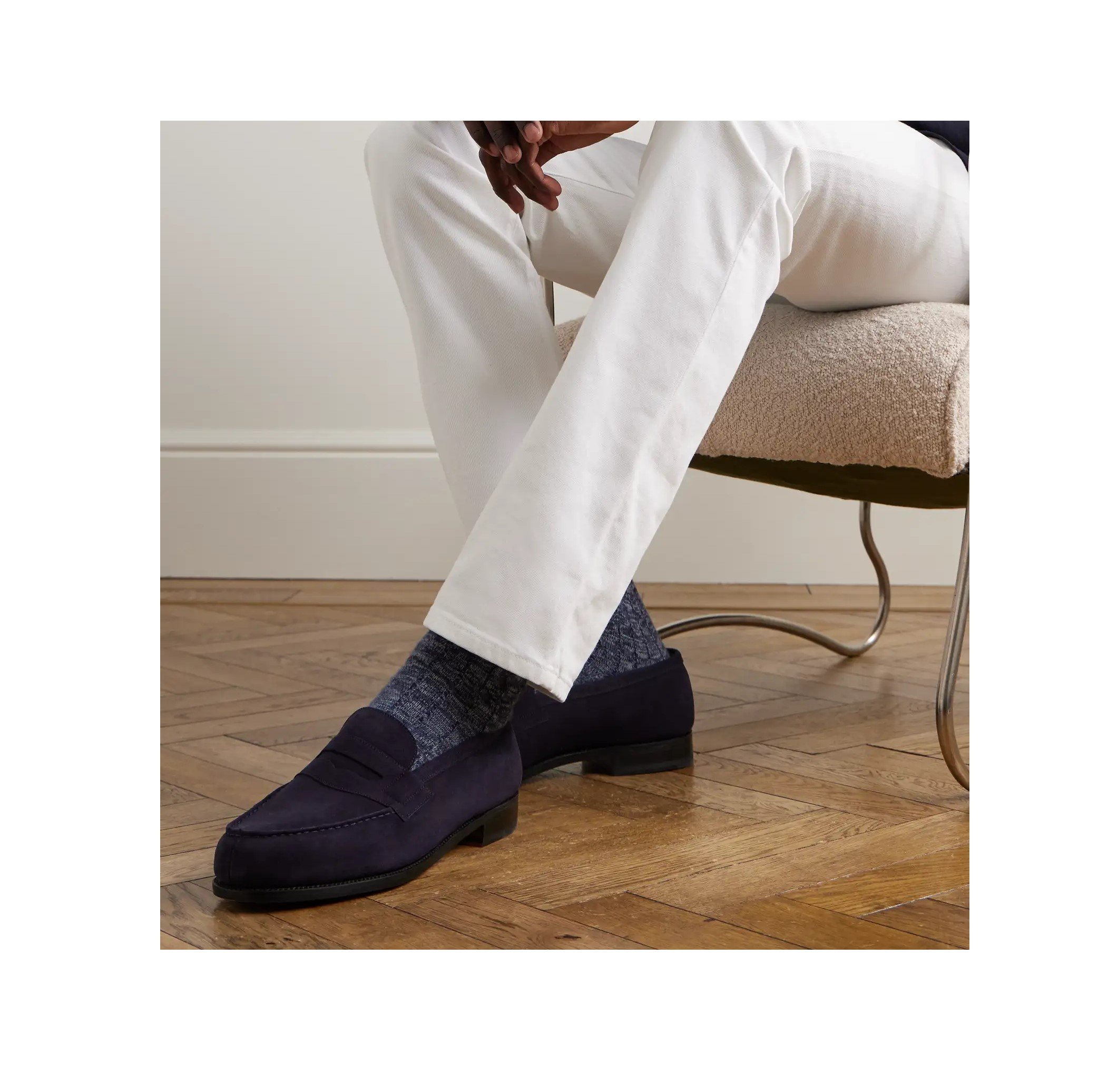 Calo Suede Penny Loafer Tirreno                                           Blu