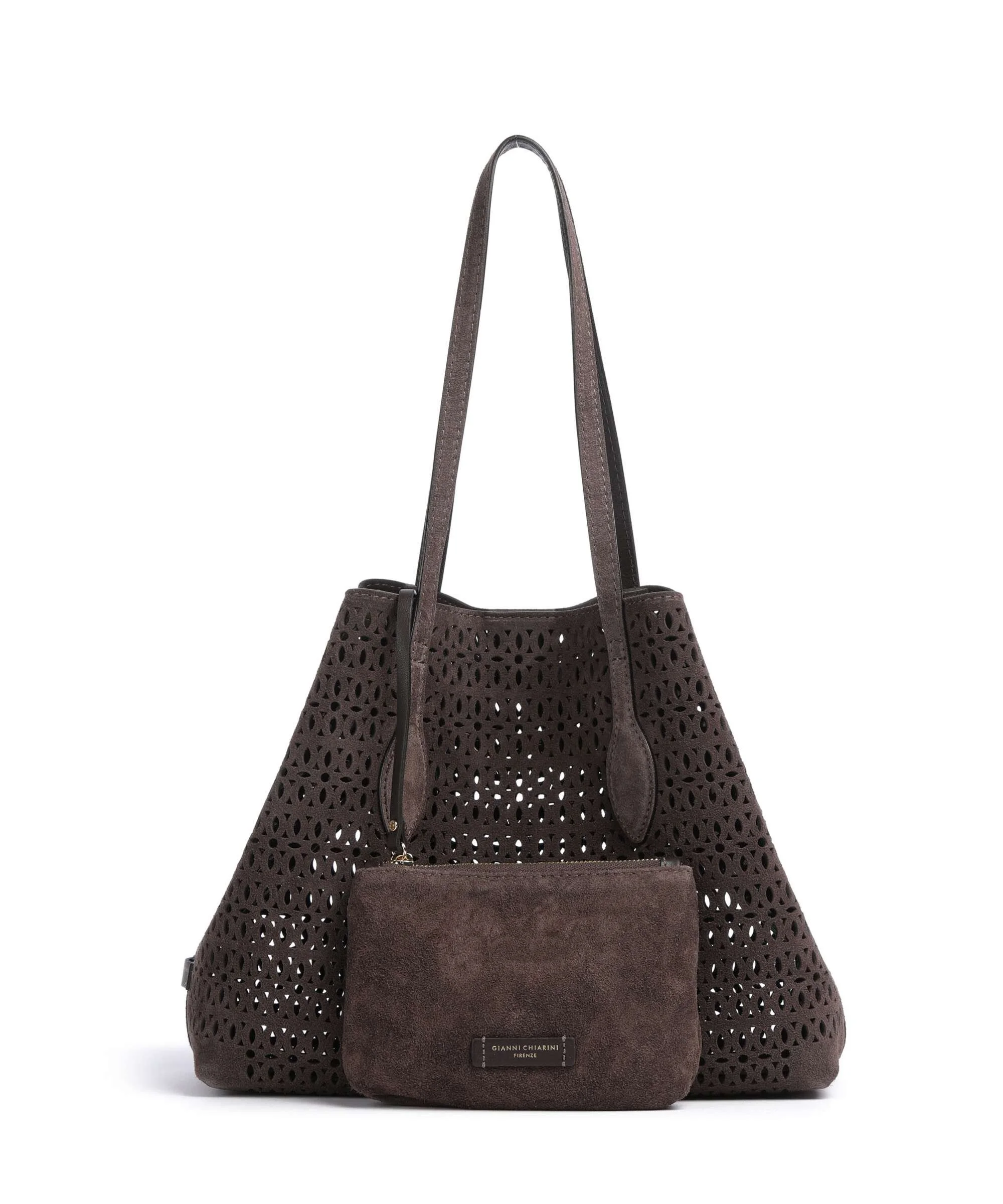 Gianni Chiarini Mashup L Tote bag velour leather moka