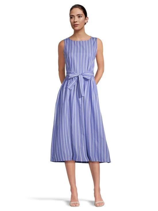 Emme Marella Striped Cotton Dress                         Periwinkle Blue