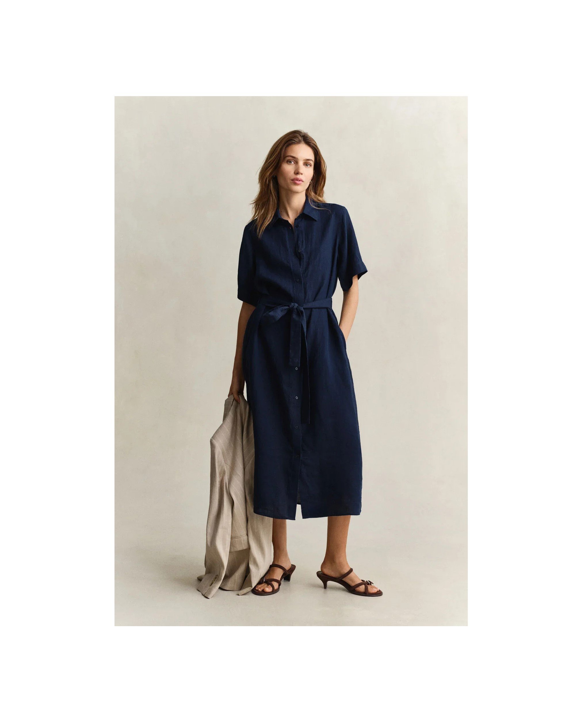 Gant Linen Shirt Dress                                    Navy