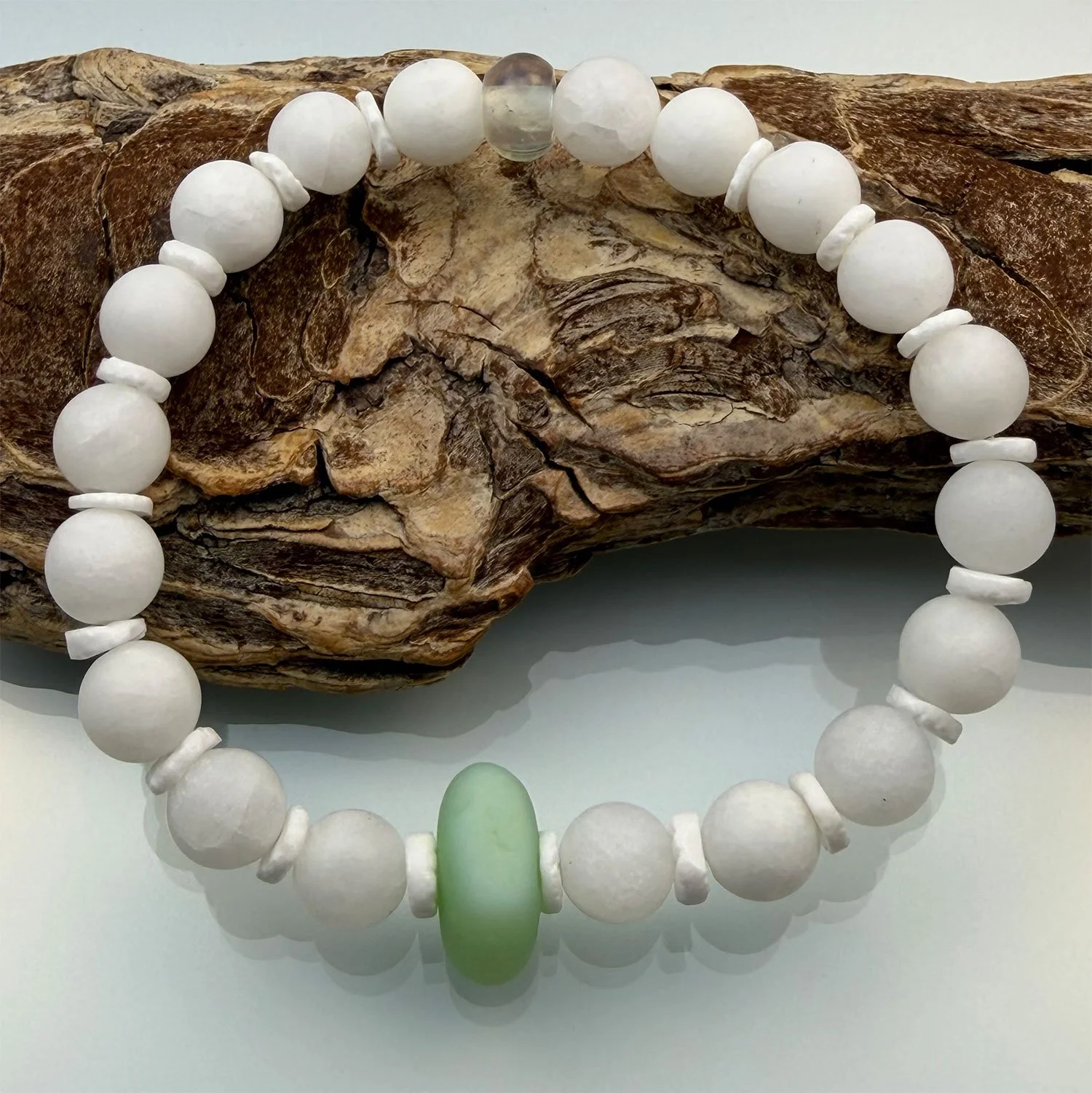 Jadeite Milk Glass Bracelet