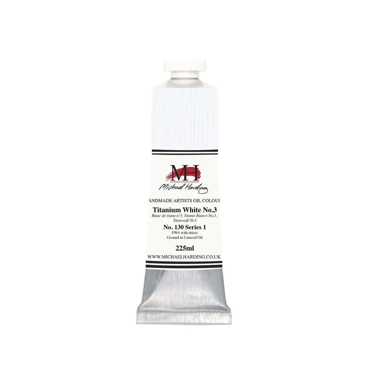 Titanium White No 3 - 225ml tube - Michael Harding Oil