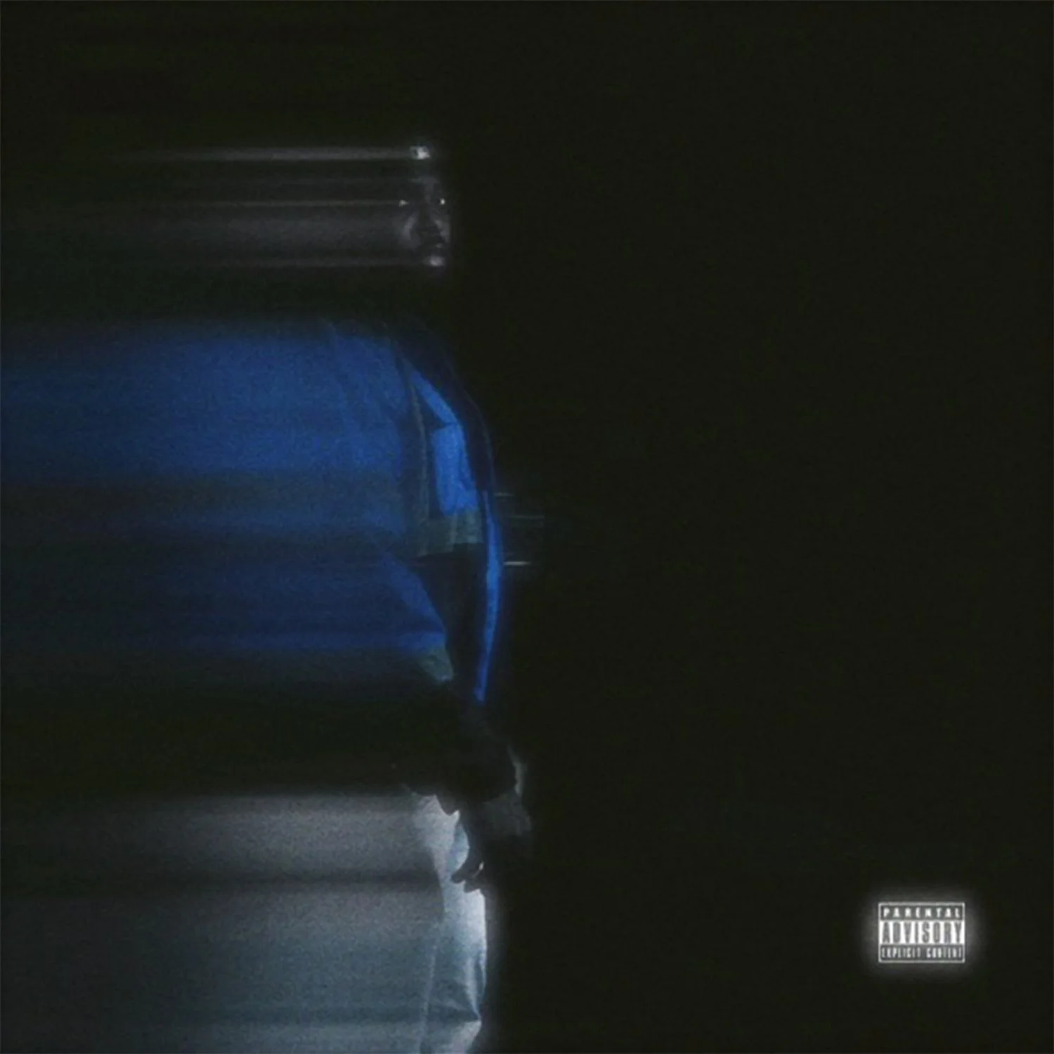 Baby Shay album artwork by Yestrdy featuring a dark blue cinematic image and Parental Advisory label.
