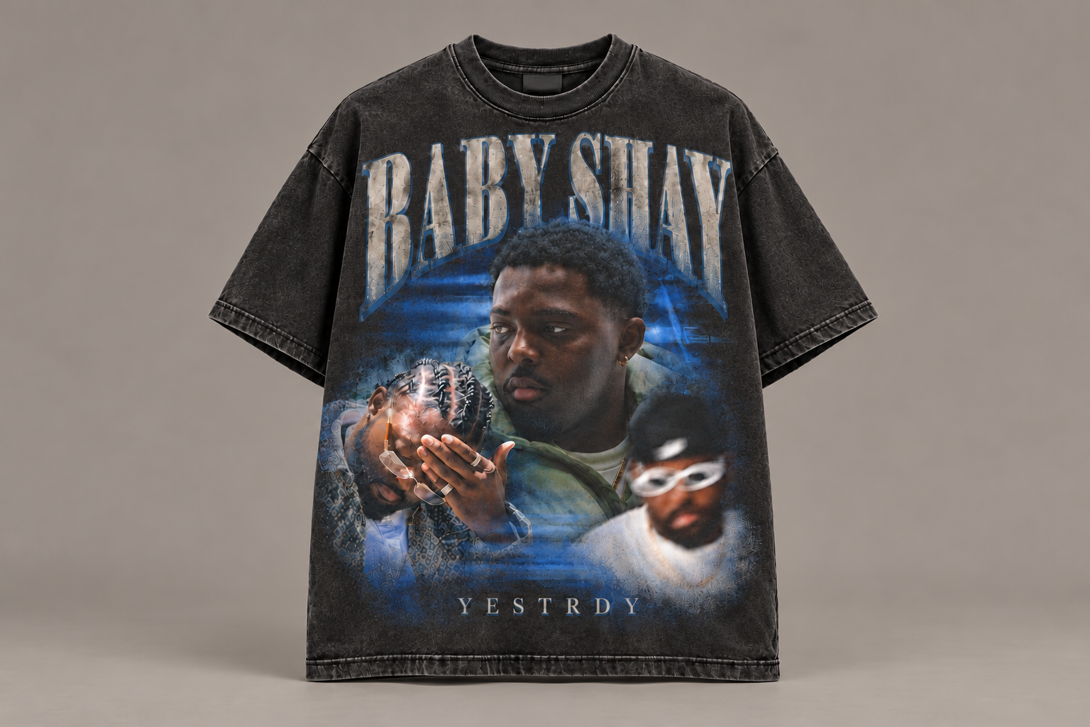 Washed black Baby Shay front tee-1.png