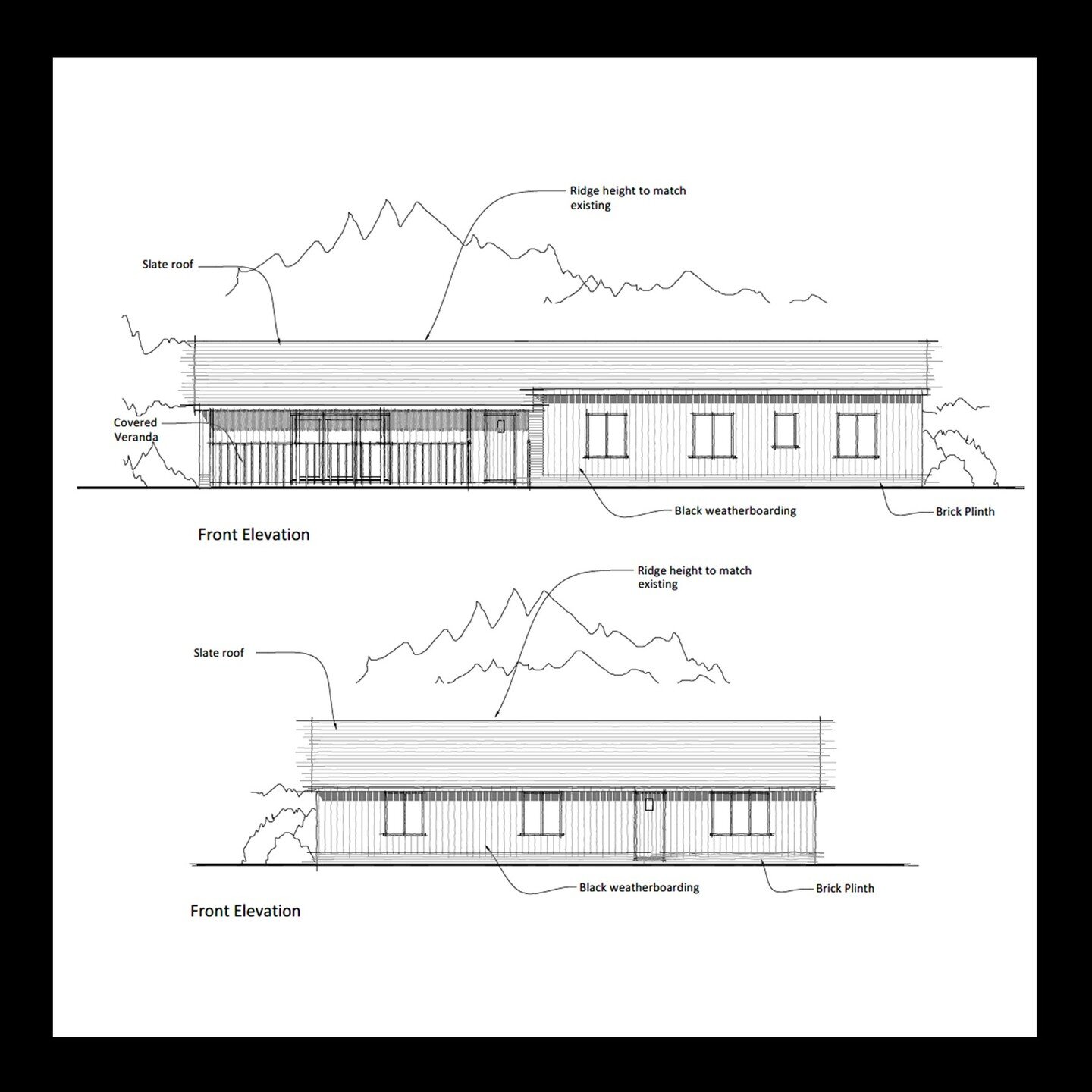 We are pleased to announce that planning permission has been approved for our two single-storey dwellings in the Green Belt outside Basildon, Essex. 

The homes feature sleek black weatherboarding, adding a touch of modern elegance to the design. 

I