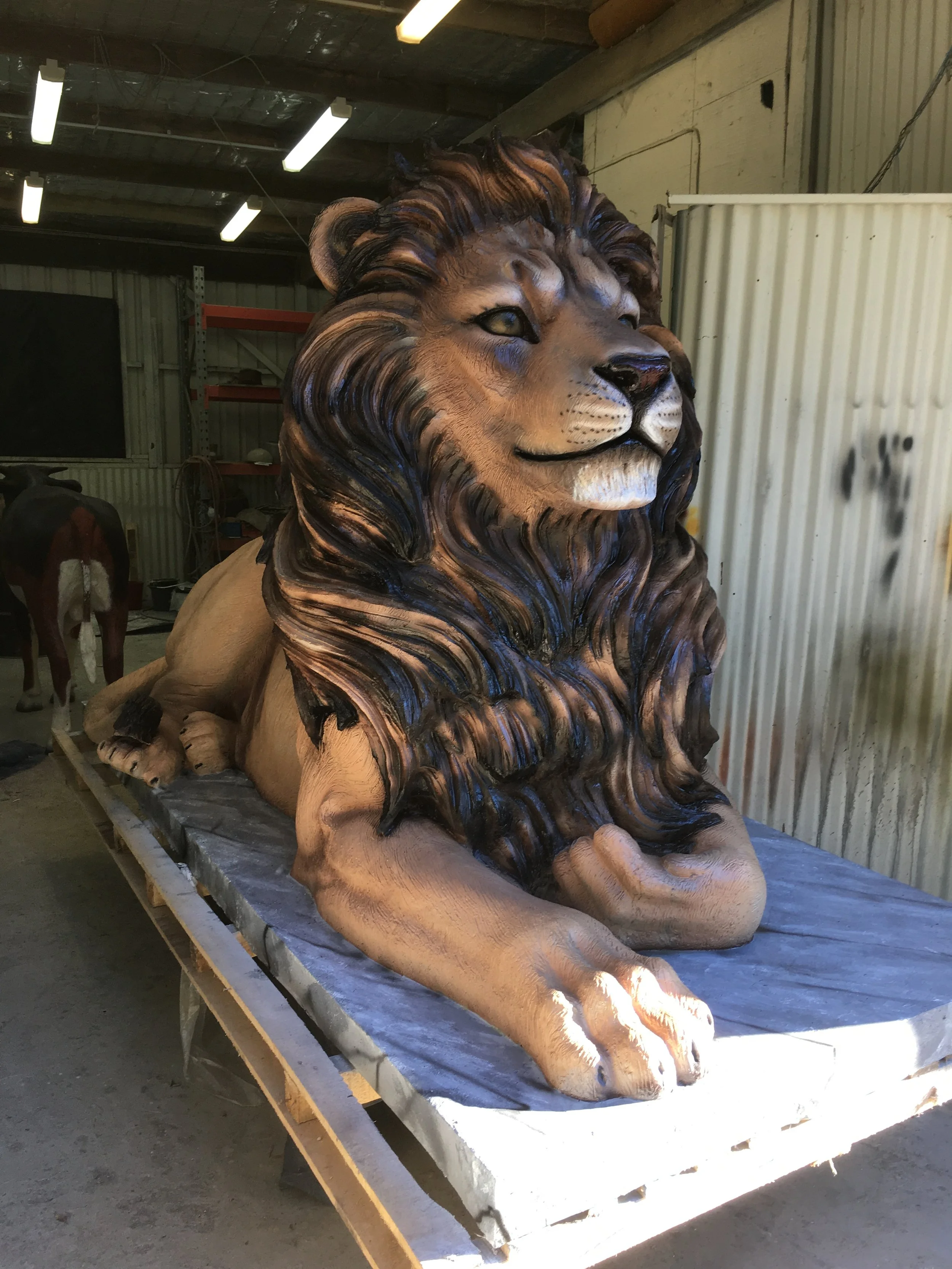 Lion painted by Matt Smidt at Natureworks Australia