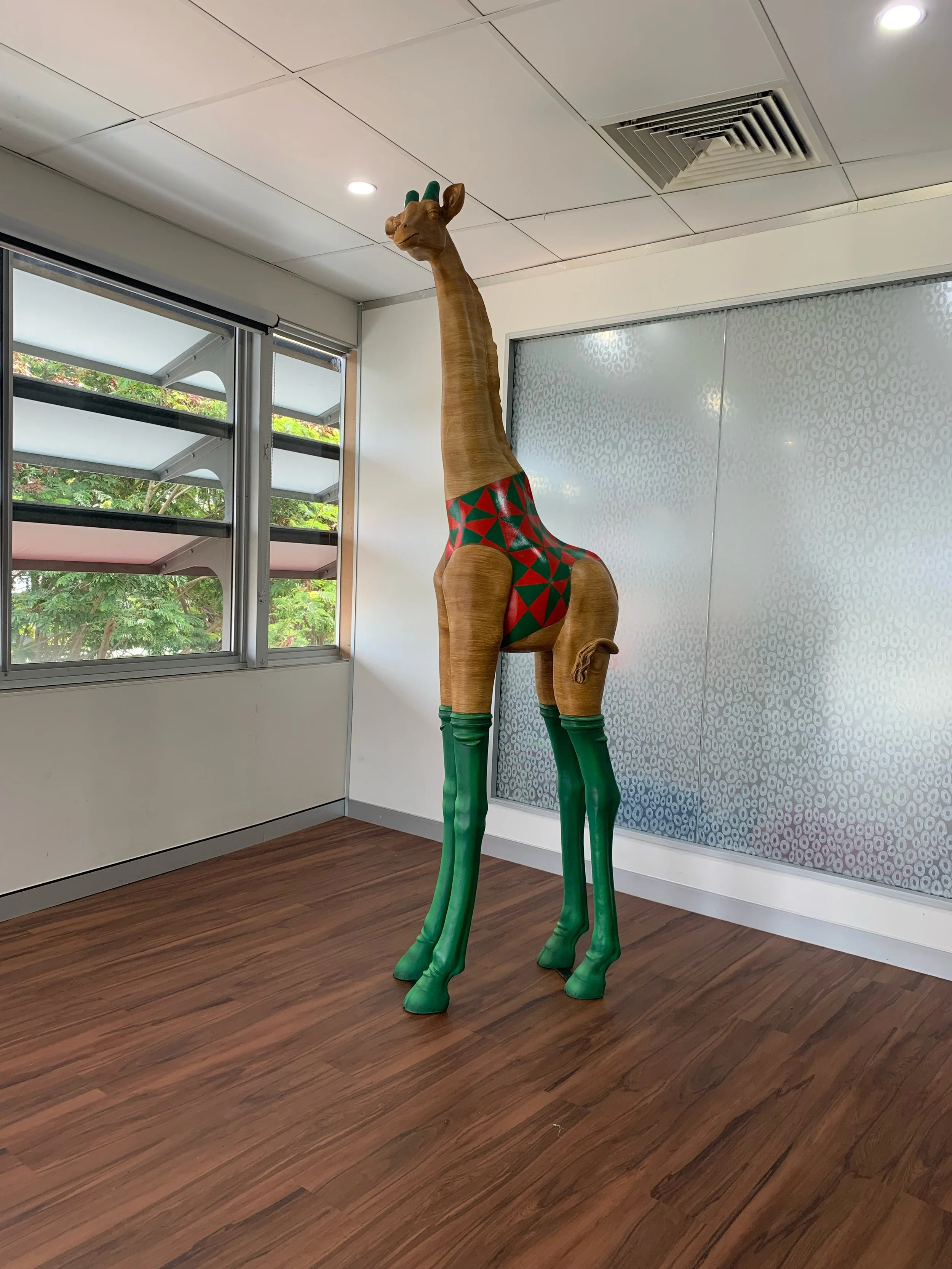 Woodgrain Giraffe painted by Matt Smidt at Natureworks Australia