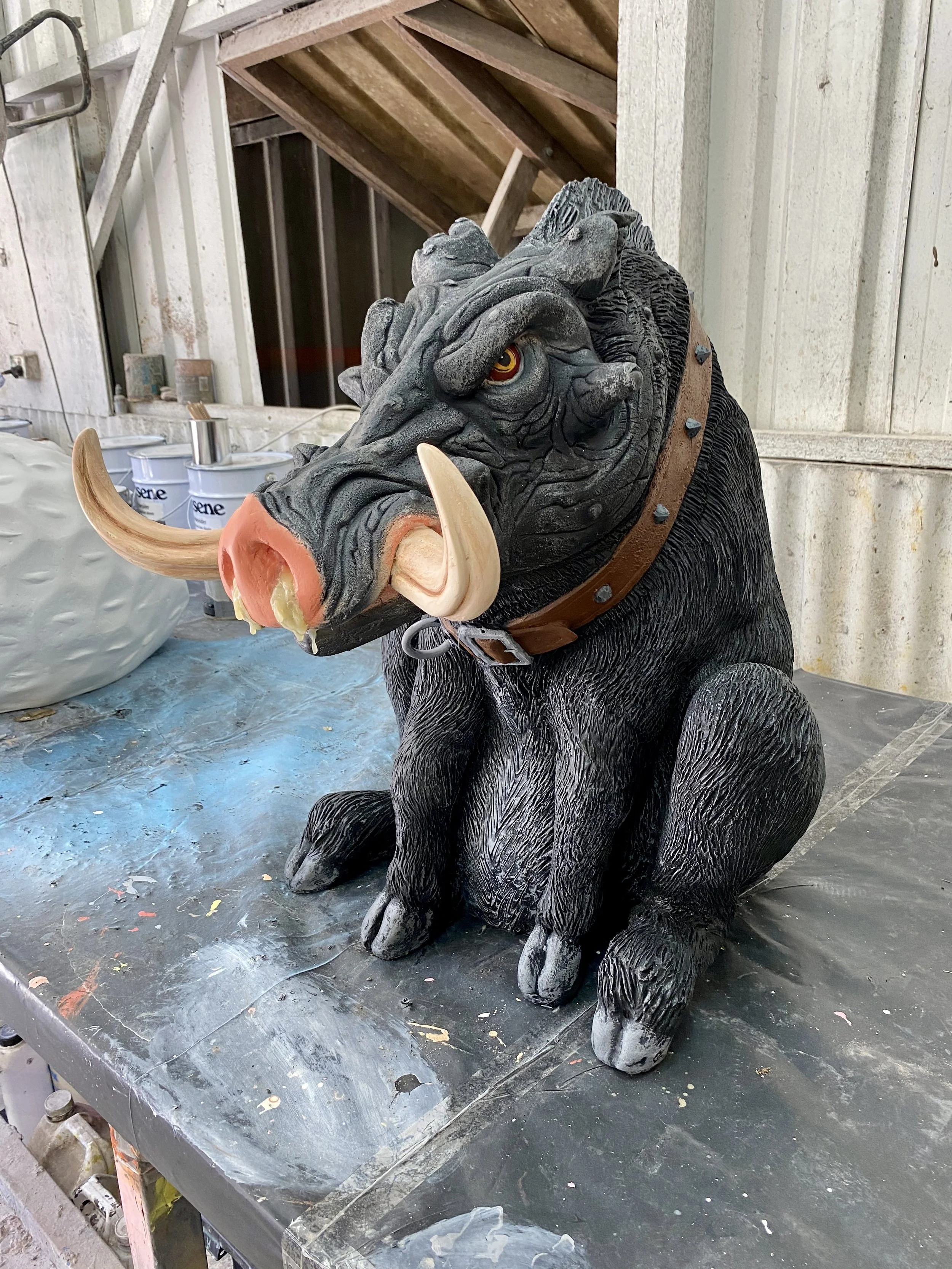 Warthog painted by Matt Smidt at Natureworks Australia