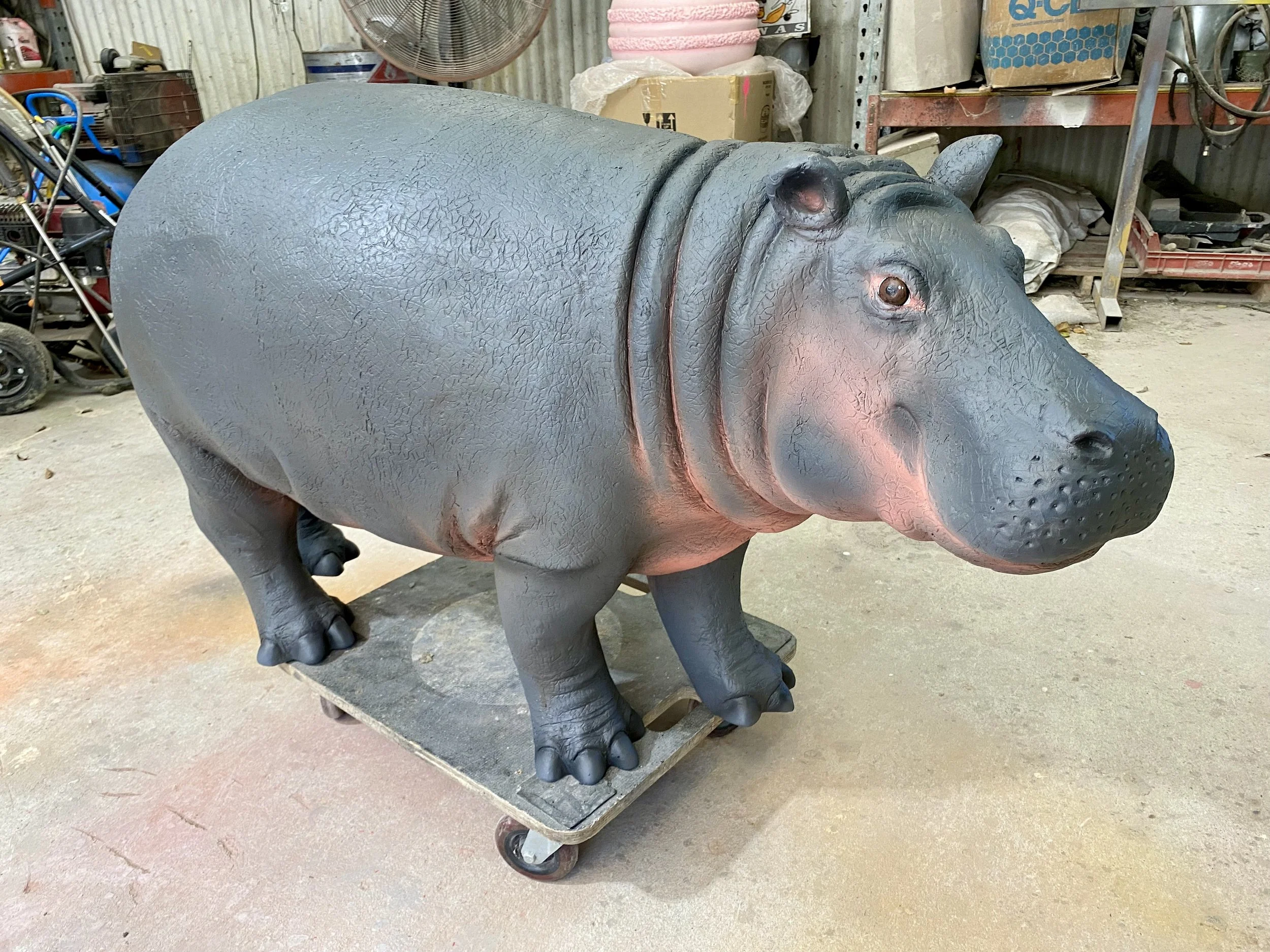 Hippo painted by Matt Smidt at Natureworks Australia