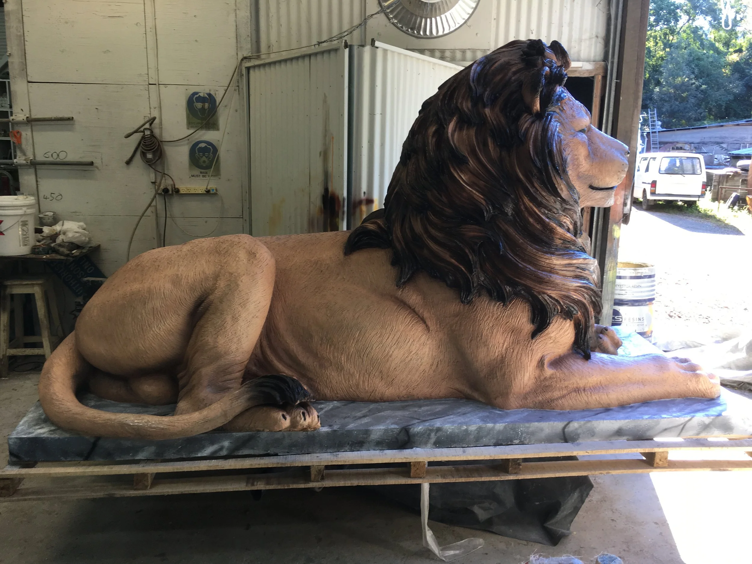 Lion painted by Matt Smidt at Natureworks Australia