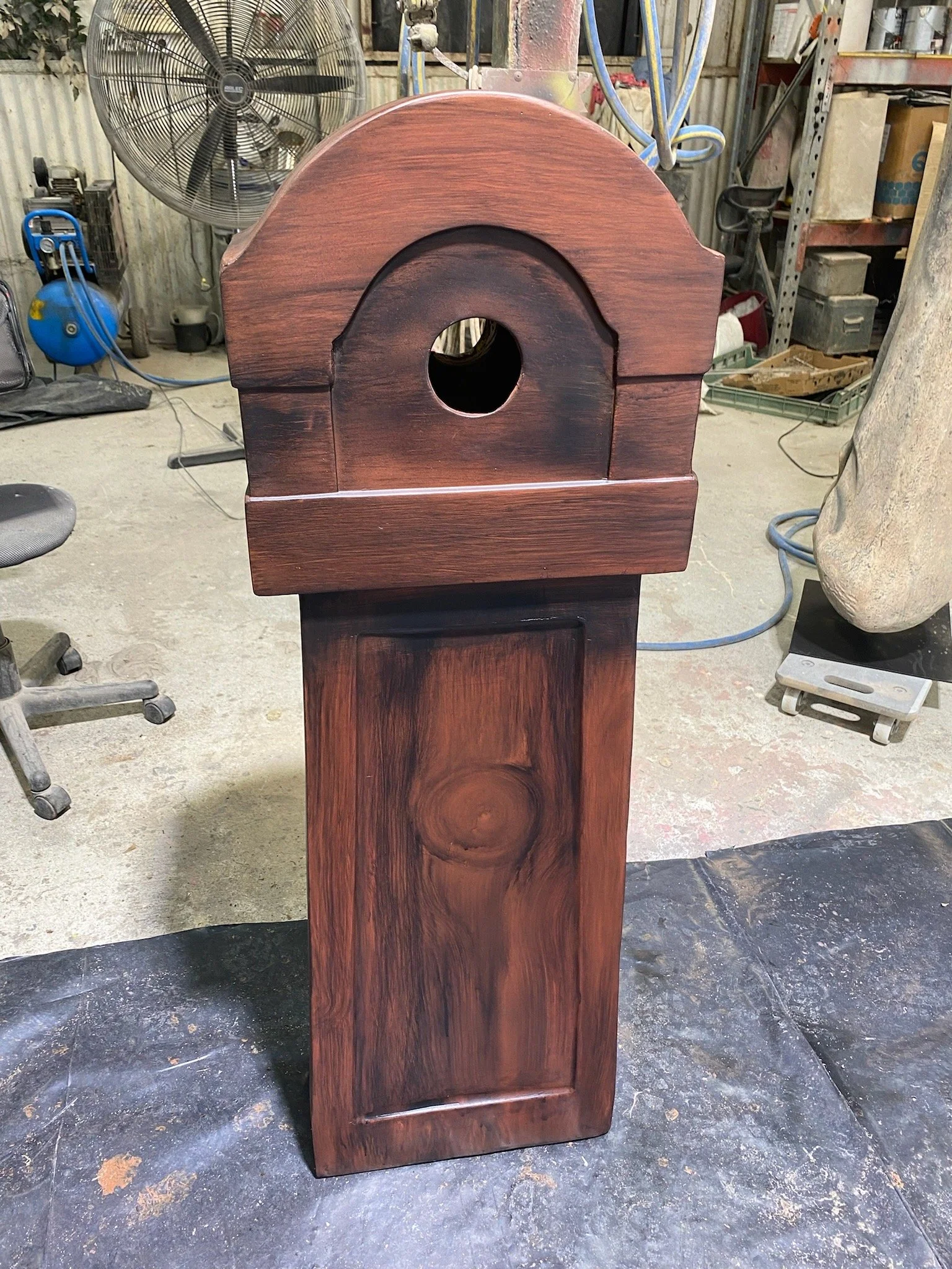 Woodgrain steering wheel base painted by Matt Smidt at Natureworks Australia