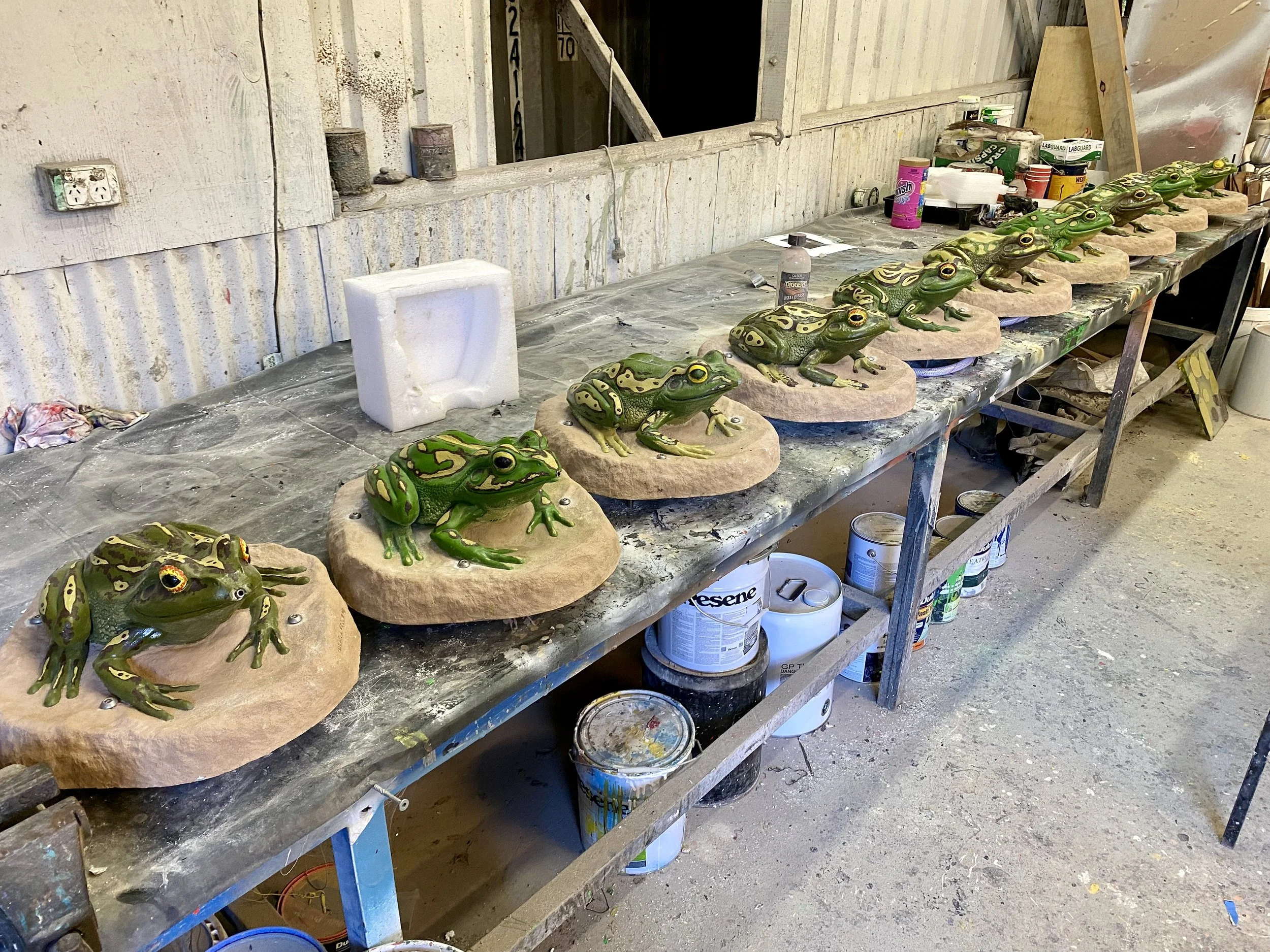 Green Frogs painted by Matt Smidt at Natureworks Australia