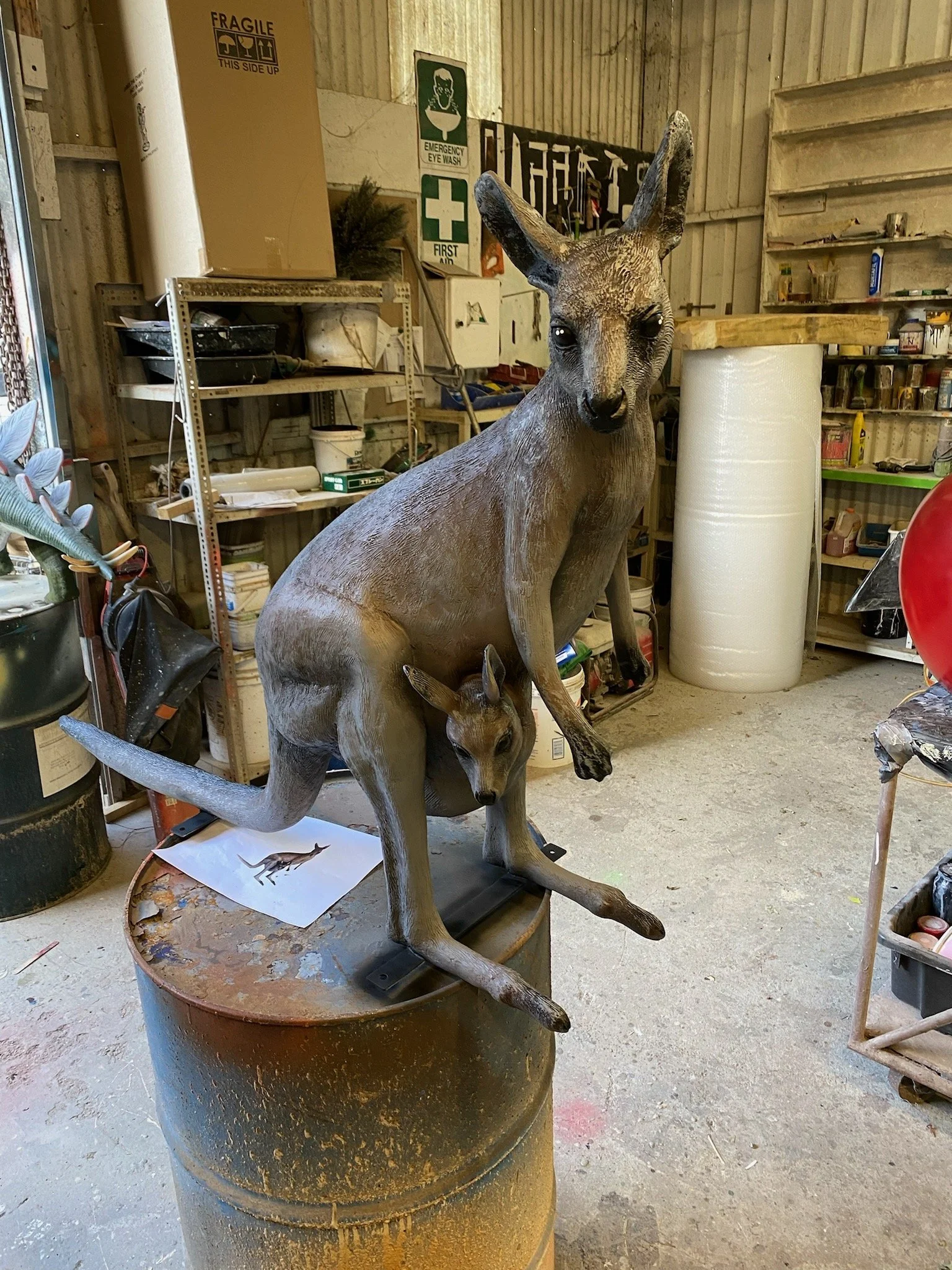 Kangaroo painted by Matt Smidt at Natureworks Australia