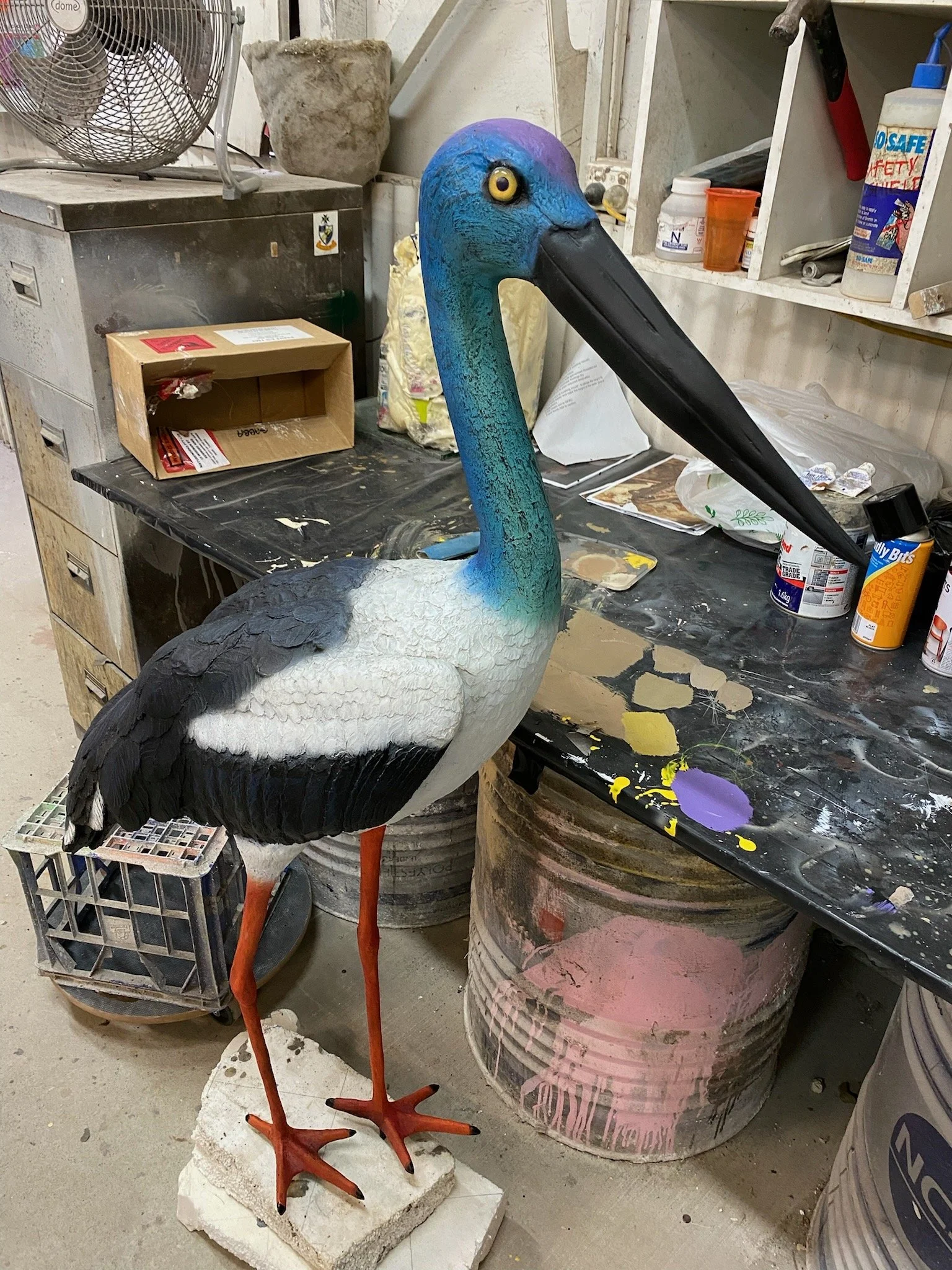 Stork painted by Matt Smidt at Natureworks Australia