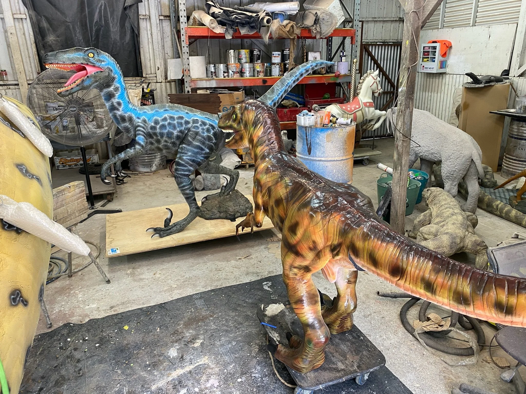 Dinosaurs painted by Matt Smidt at Natureworks Australia