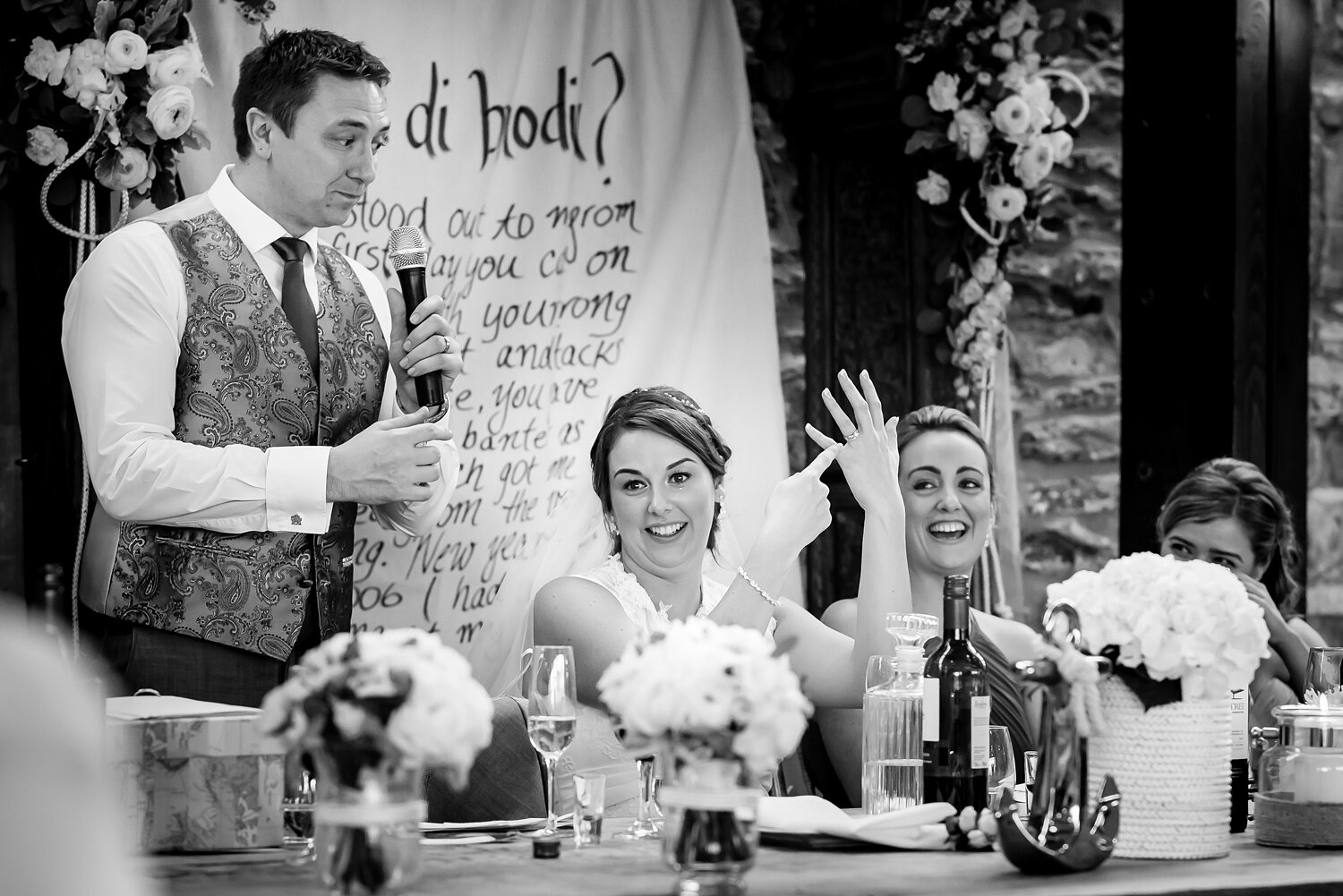 Wedding speeches at The Corran Resort and Spa.