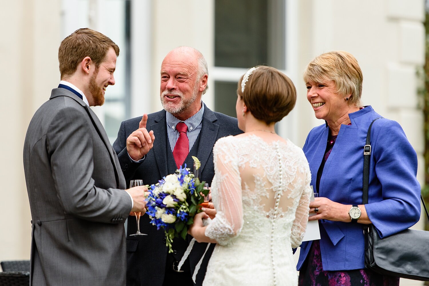 Wedding guests at Mansion House Llansteffan