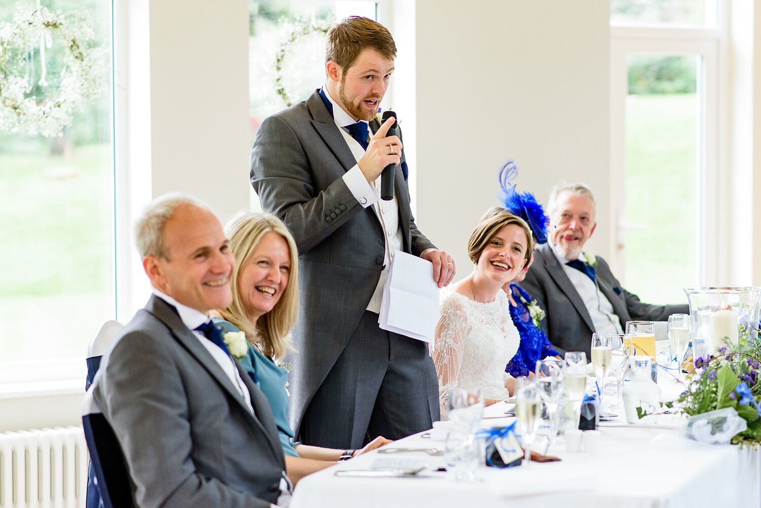 Wedding speeches at Mansion House Llansteffan