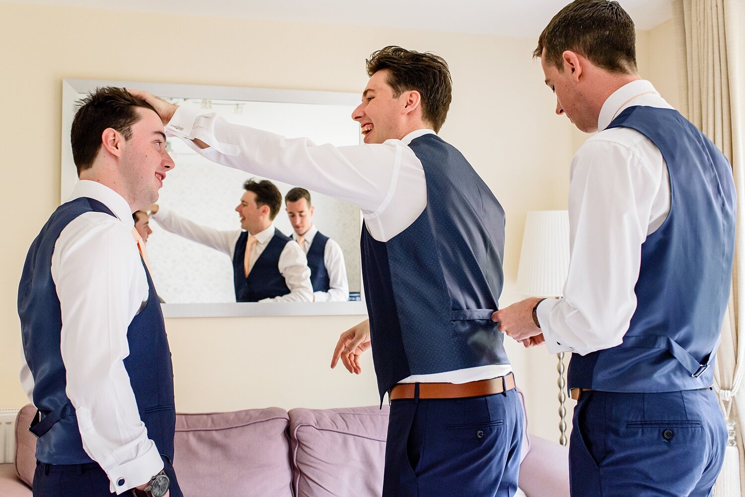 Groomsmen at De Courceys Manor wedding