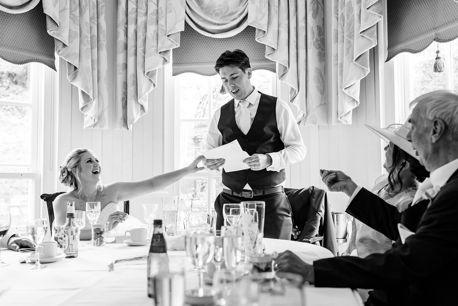 Wedding speeches at De Courceys Manor