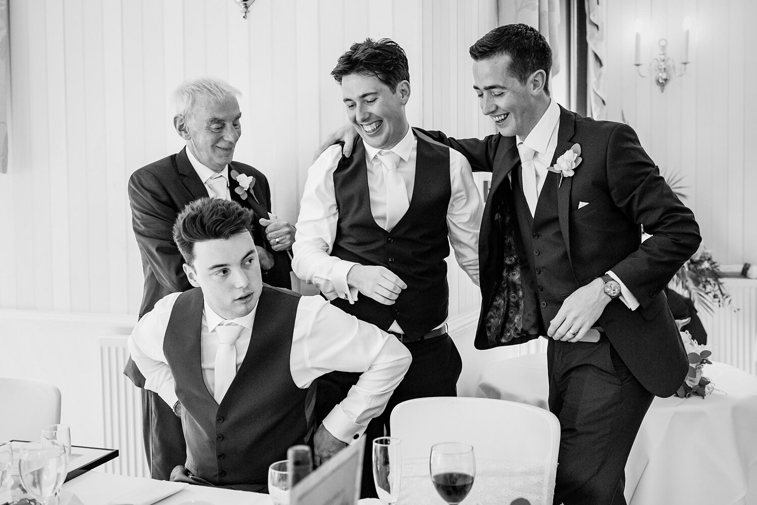 Groomsmen at De Courceys Manor wedding