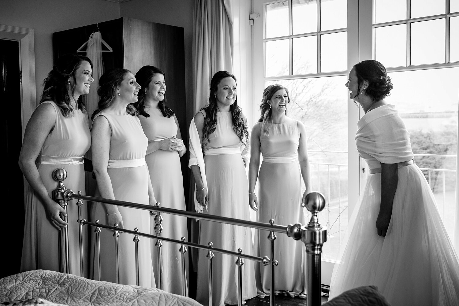 Bride and bridesmaids at Oxwich Bay Hotel