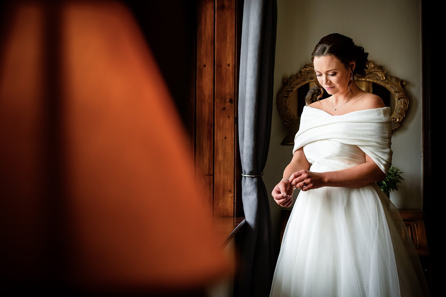 Bride gets ready for her wedding