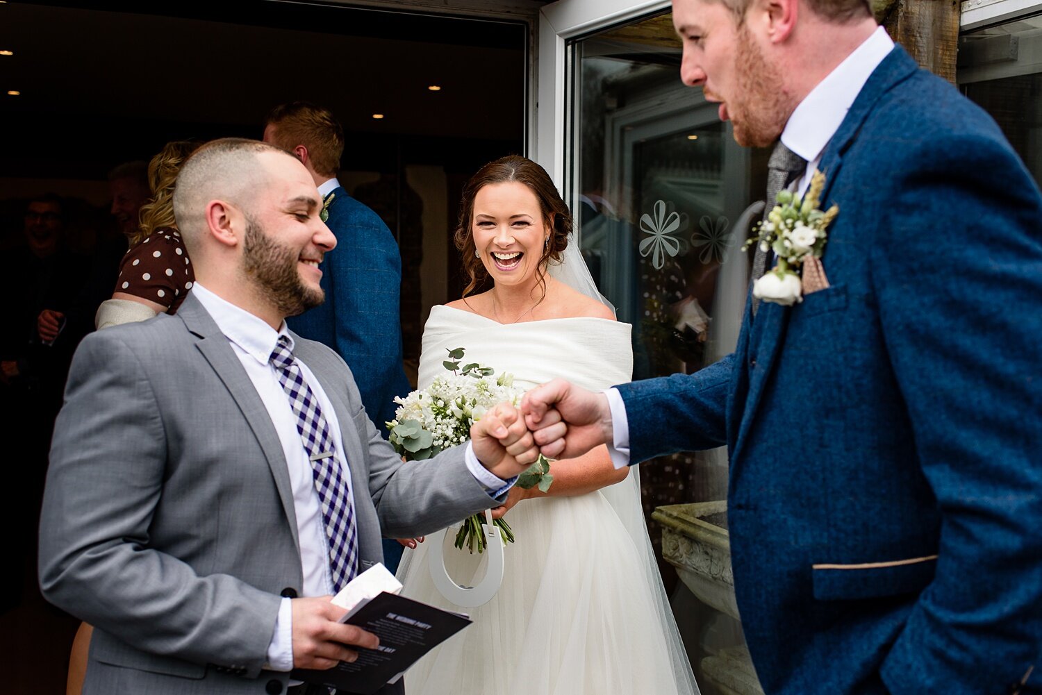 Wedding guests at Oxwich Bay Hotel