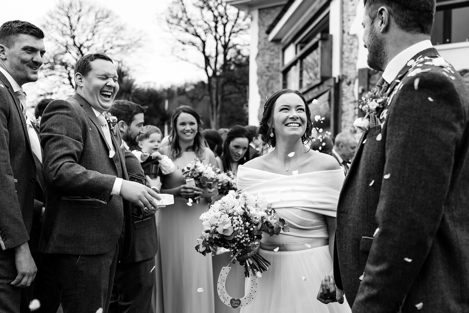 Wedding guests at Oxwich Bay Hotel