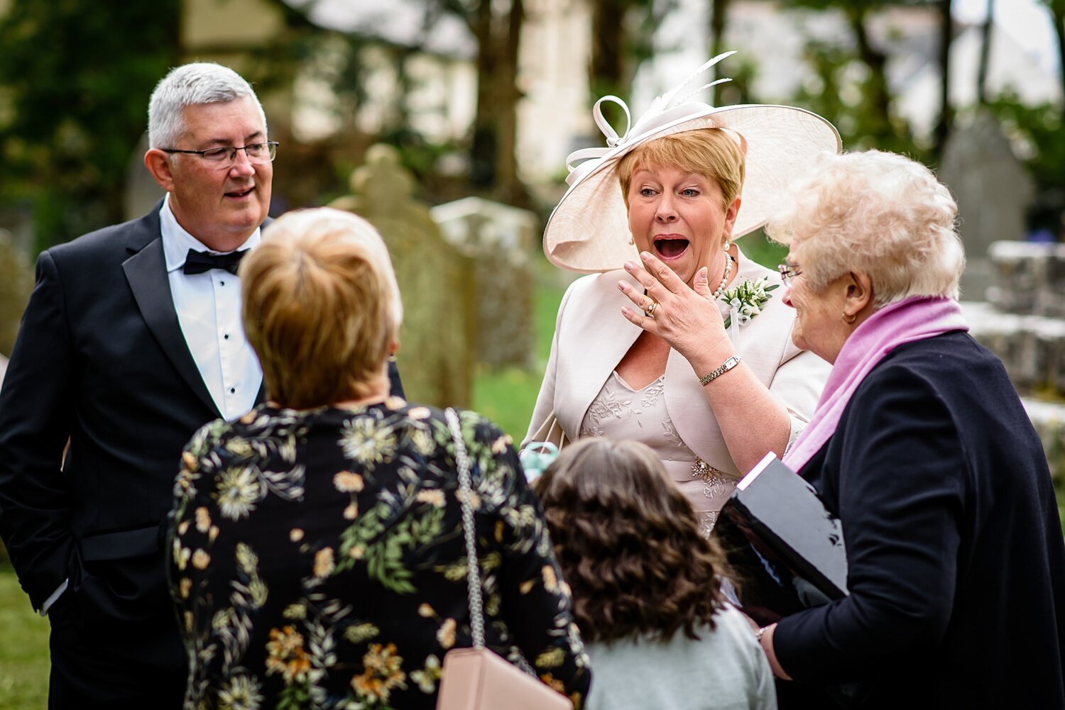 Wedding guests at St Marys Penmark