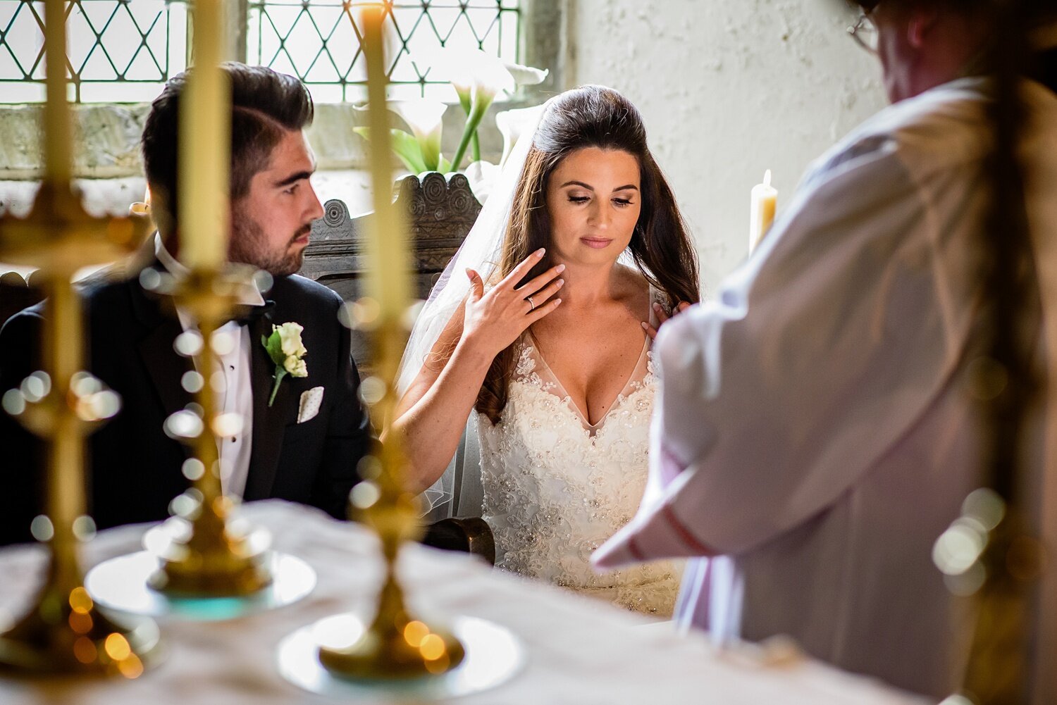 Wedding ceremony St Marys Church Penmark