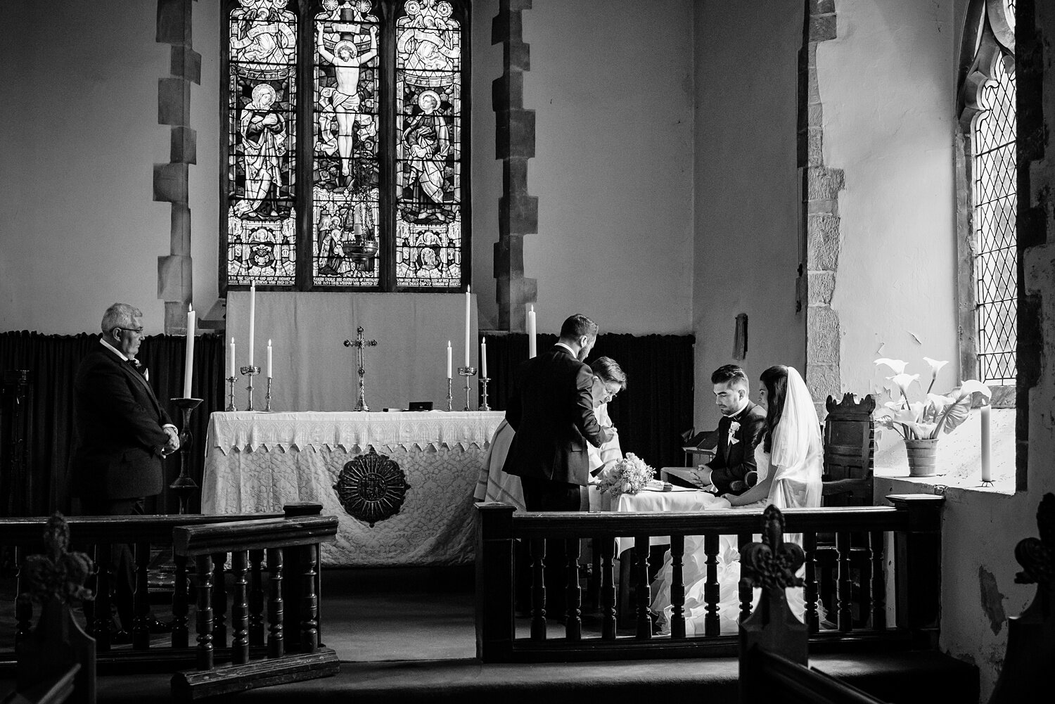 Wedding ceremony St Marys Church Penmark