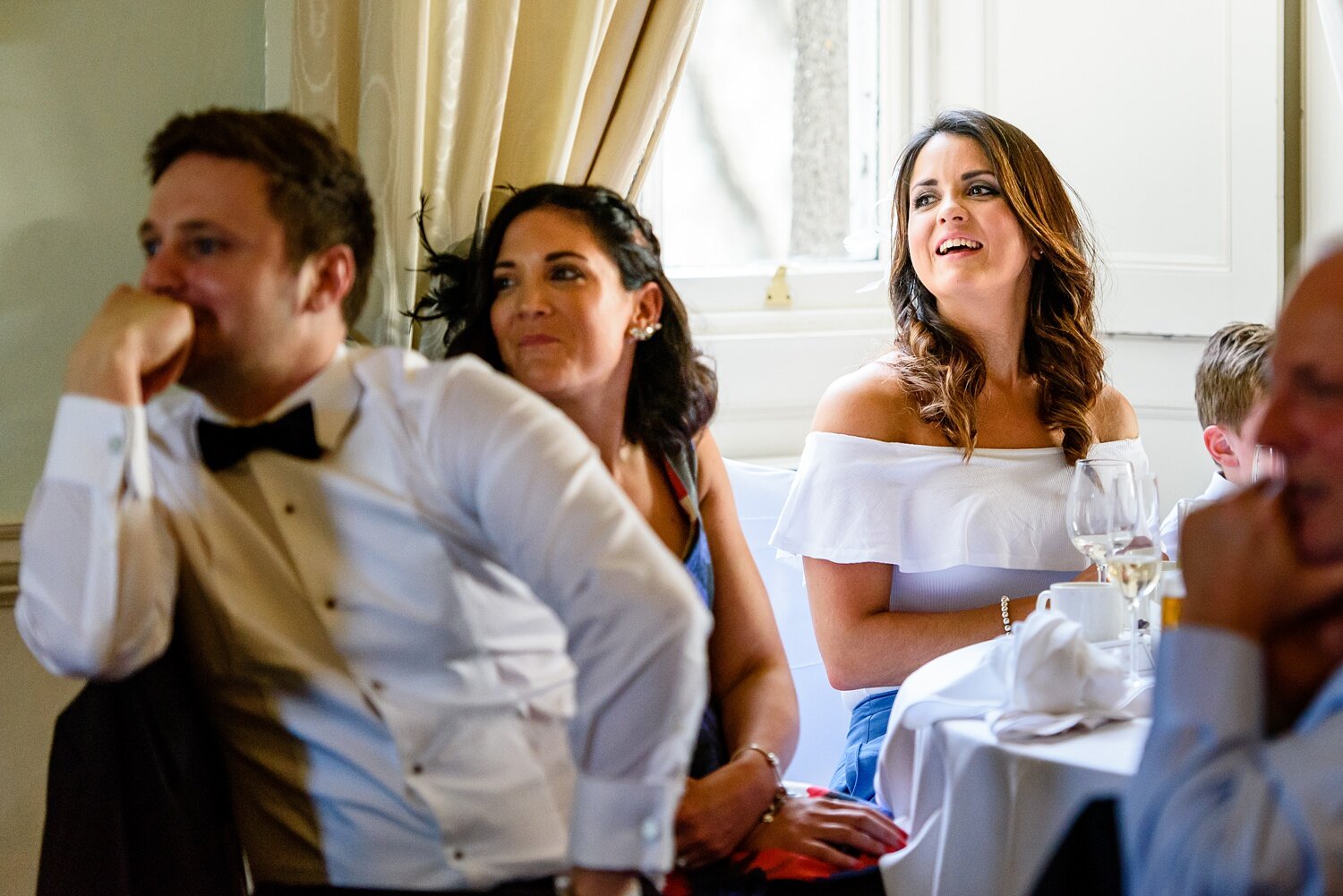 Wedding guests at Fonmon Castle