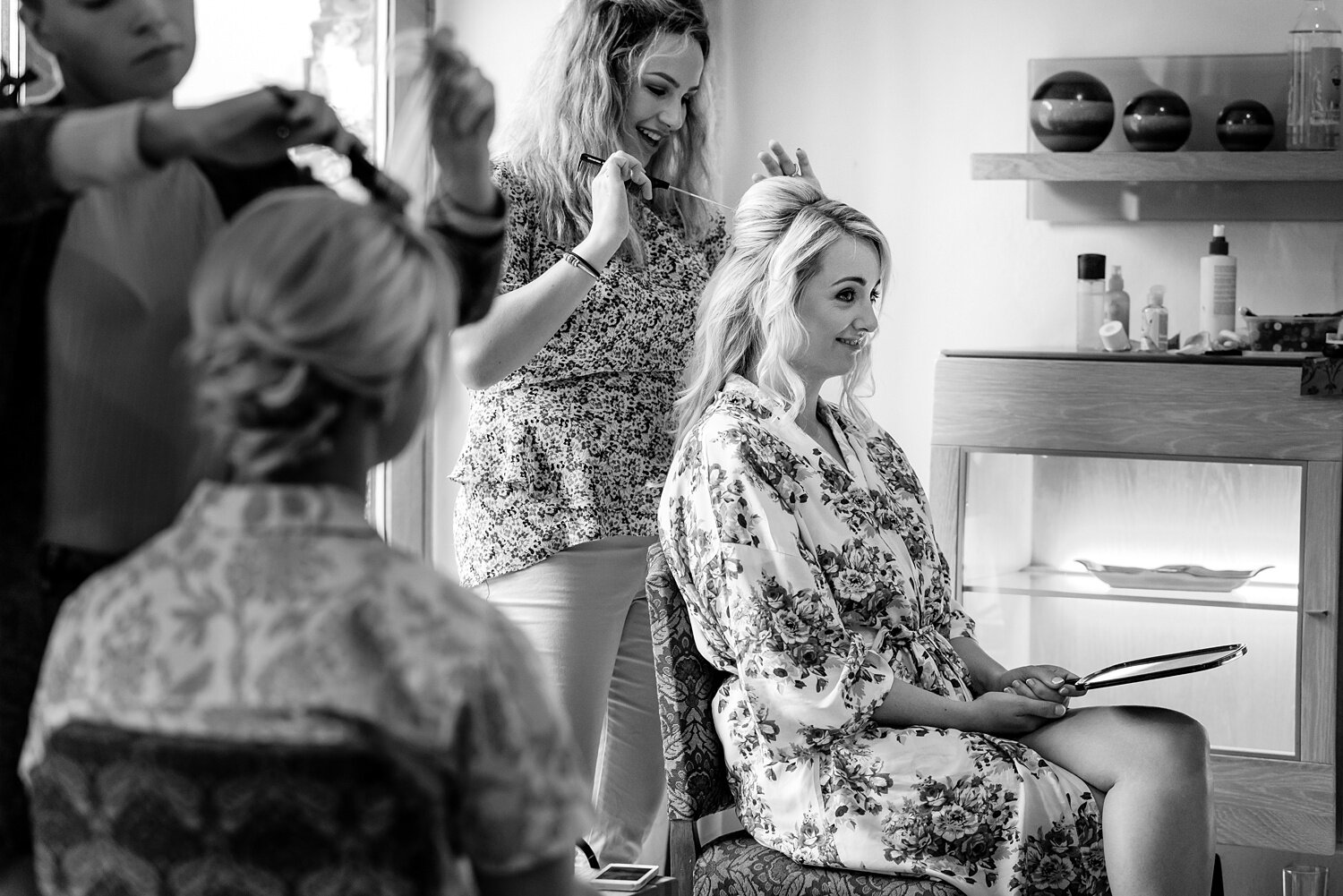 Bride getting ready at Crug Glas Country House