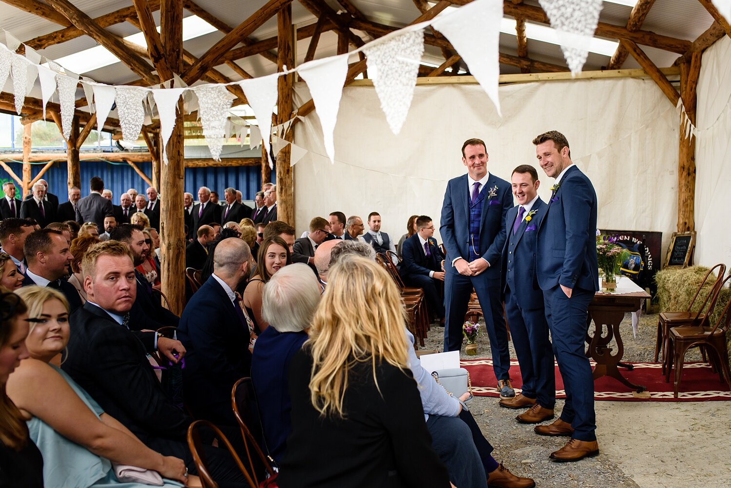  The groom waits for his bride at Ceridwen Centre. 