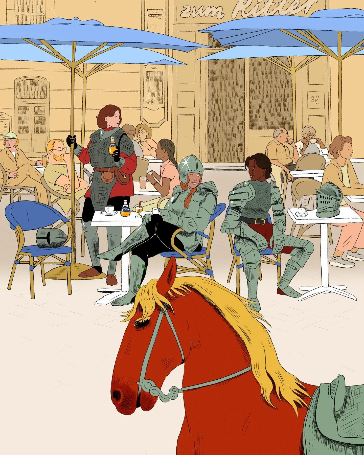 Knights off duty. ☕️ 
Just in time for the Lunar New Year of the Horse 🐎🔥