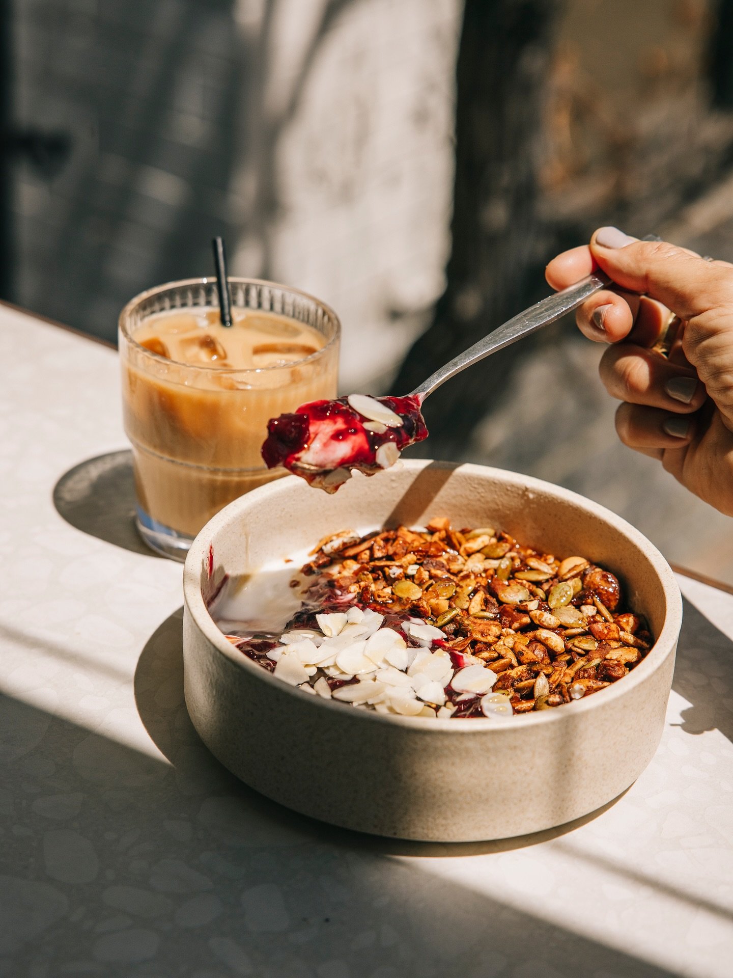 The kind of refresh you crave in this heat
Yoghurt bowls, served cold with an ice latte by it&rsquo;s side

Open all weekend from 6:30 - 1