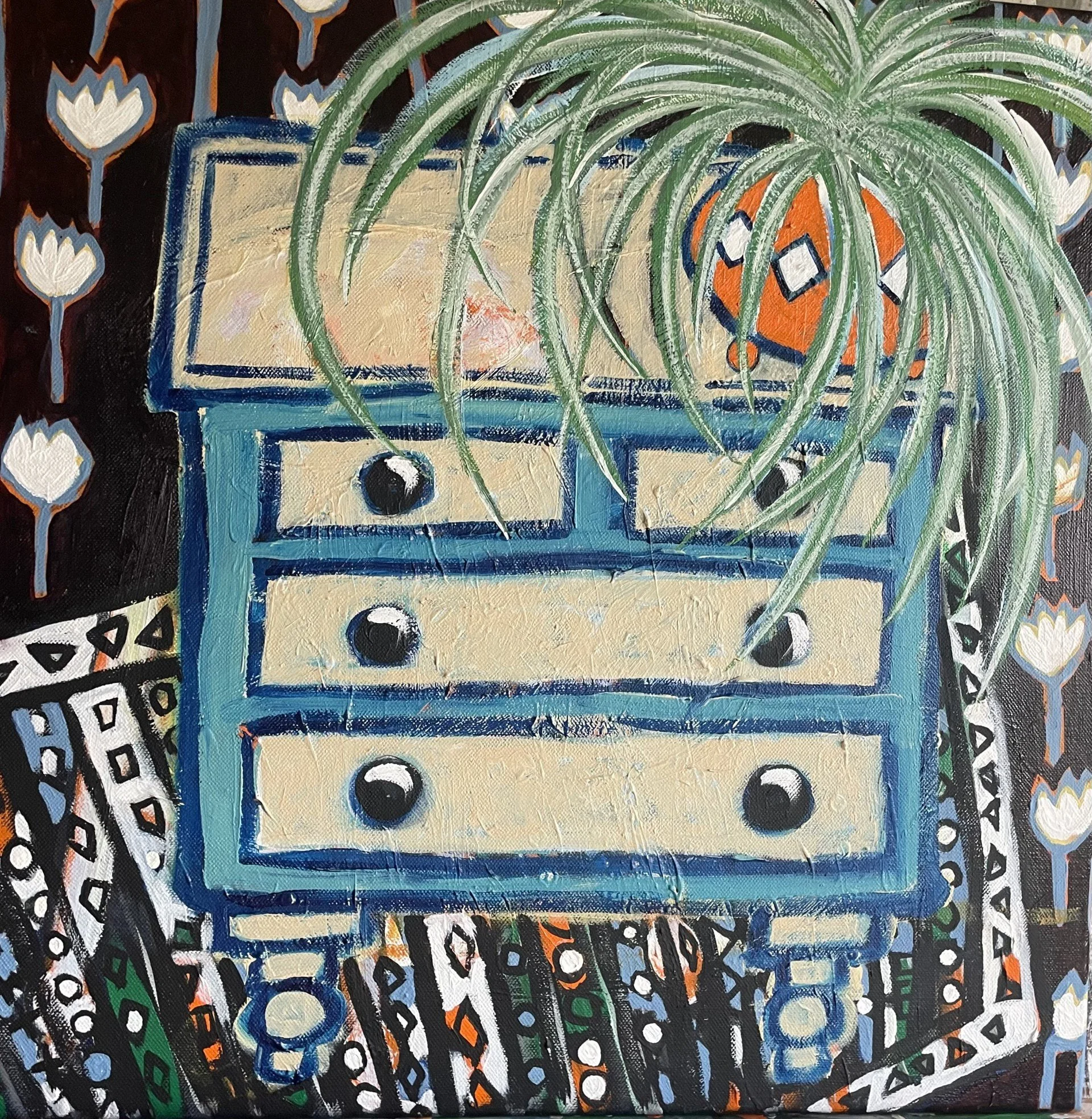 House Plant, Acrylic on Canvas, 50 x 50 cm 