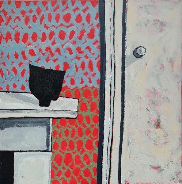 Black on Red, Acrylic on Canvas, 70 x 70 cm 