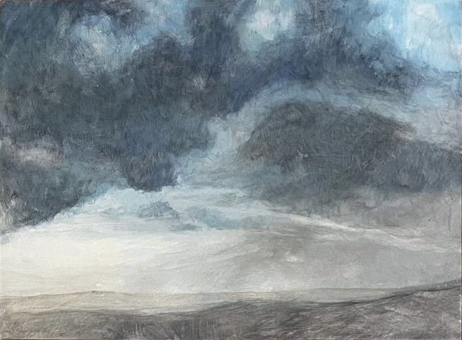 North Yorkshire Moors, Watercolour & gesso on aluminium, 18 x 23 cm 