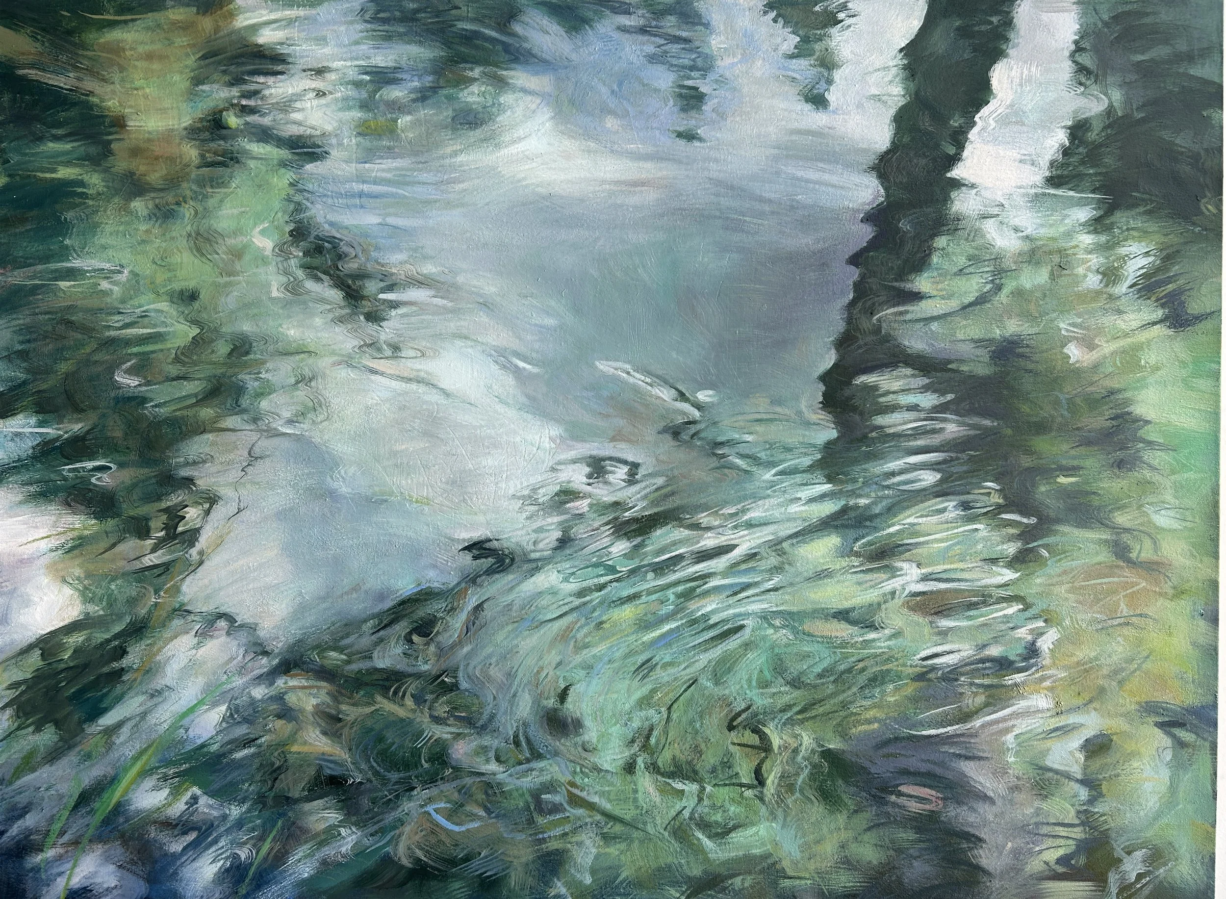 Chalk Stream Series IV, Oil on Canvas, 120 x 90 cm 