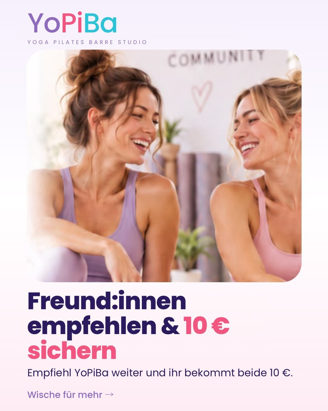 Mit wem w&uuml;rdest du zu uns kommen? 🧘&zwj;♀️

Markiere die Person in den Kommentaren oder schick ihr den Beitrag. ✨

Alle Infos und wie du an der Aktion teilnimmst, findest du oben in den Slides. ⬆️

#yopiba #pilates #reformerpilates #gr&auml;fel